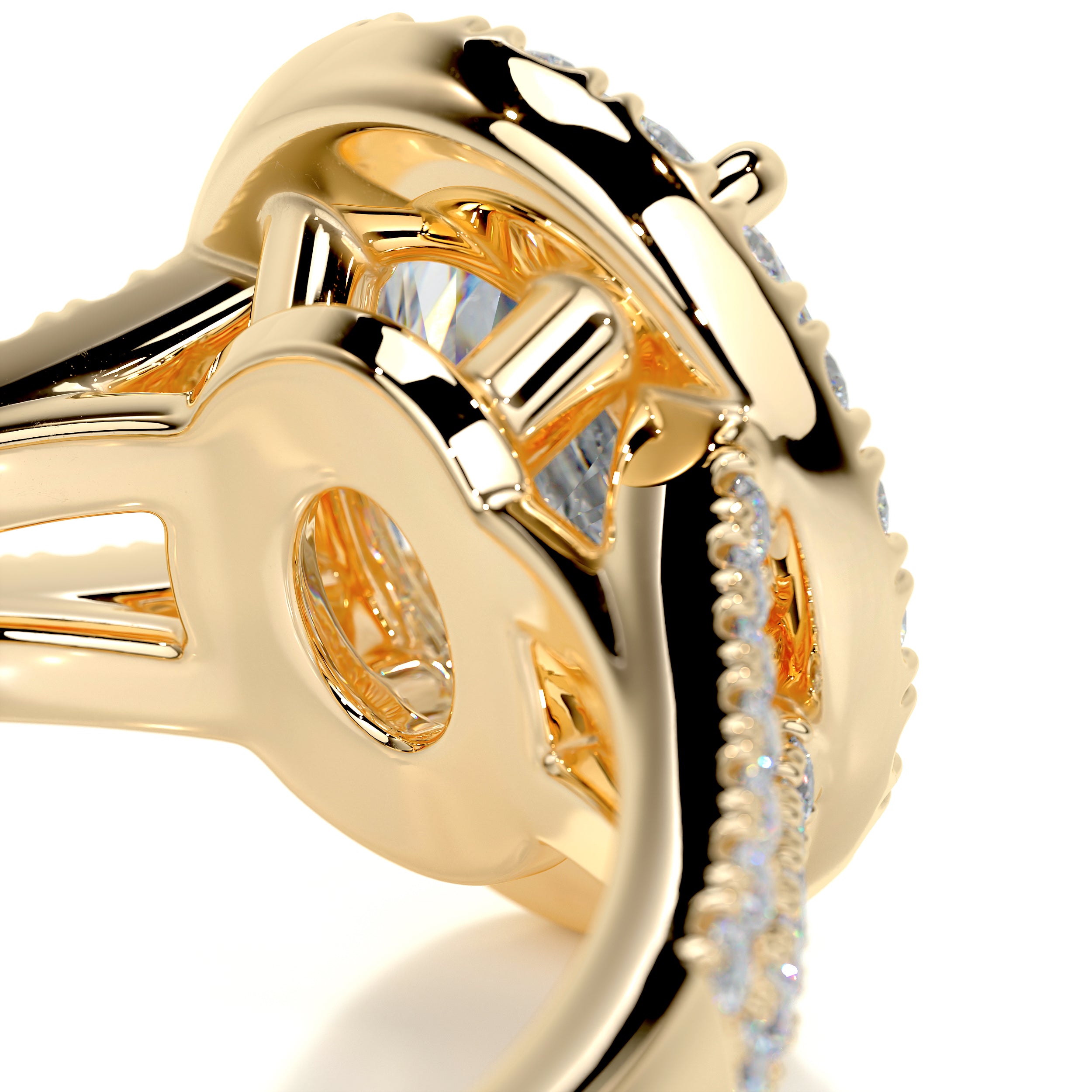 Blakely Moissanite & Diamond Ring -18K Yellow Gold