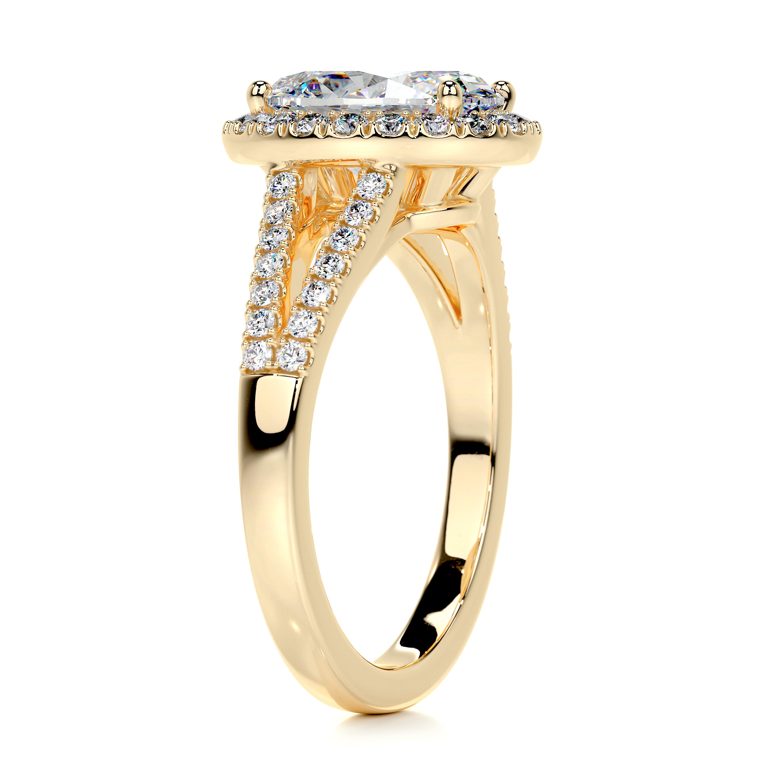 Blakely Moissanite & Diamond Ring -18K Yellow Gold