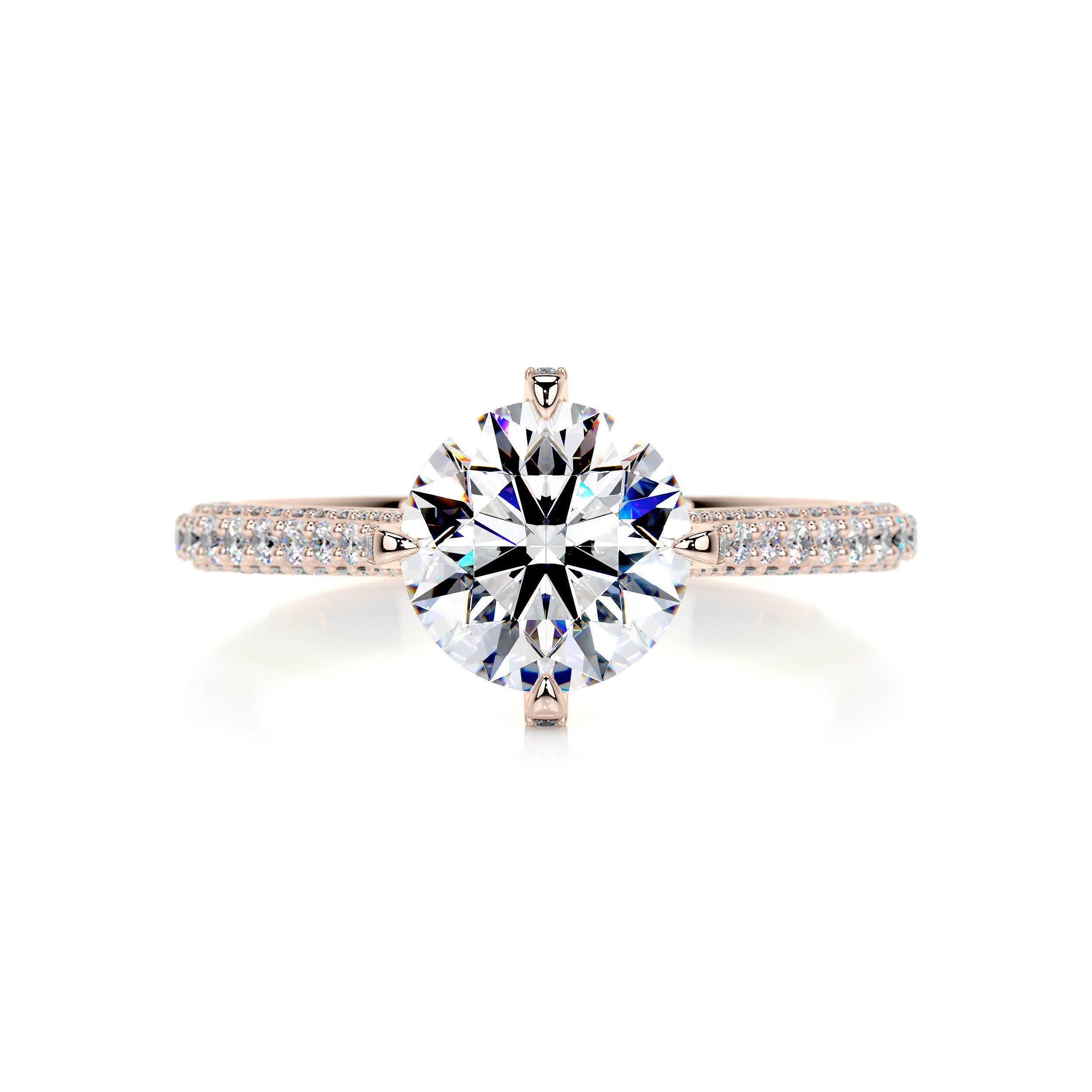 Jocelyn Moissanite & Diamond Ring -14K Rose Gold