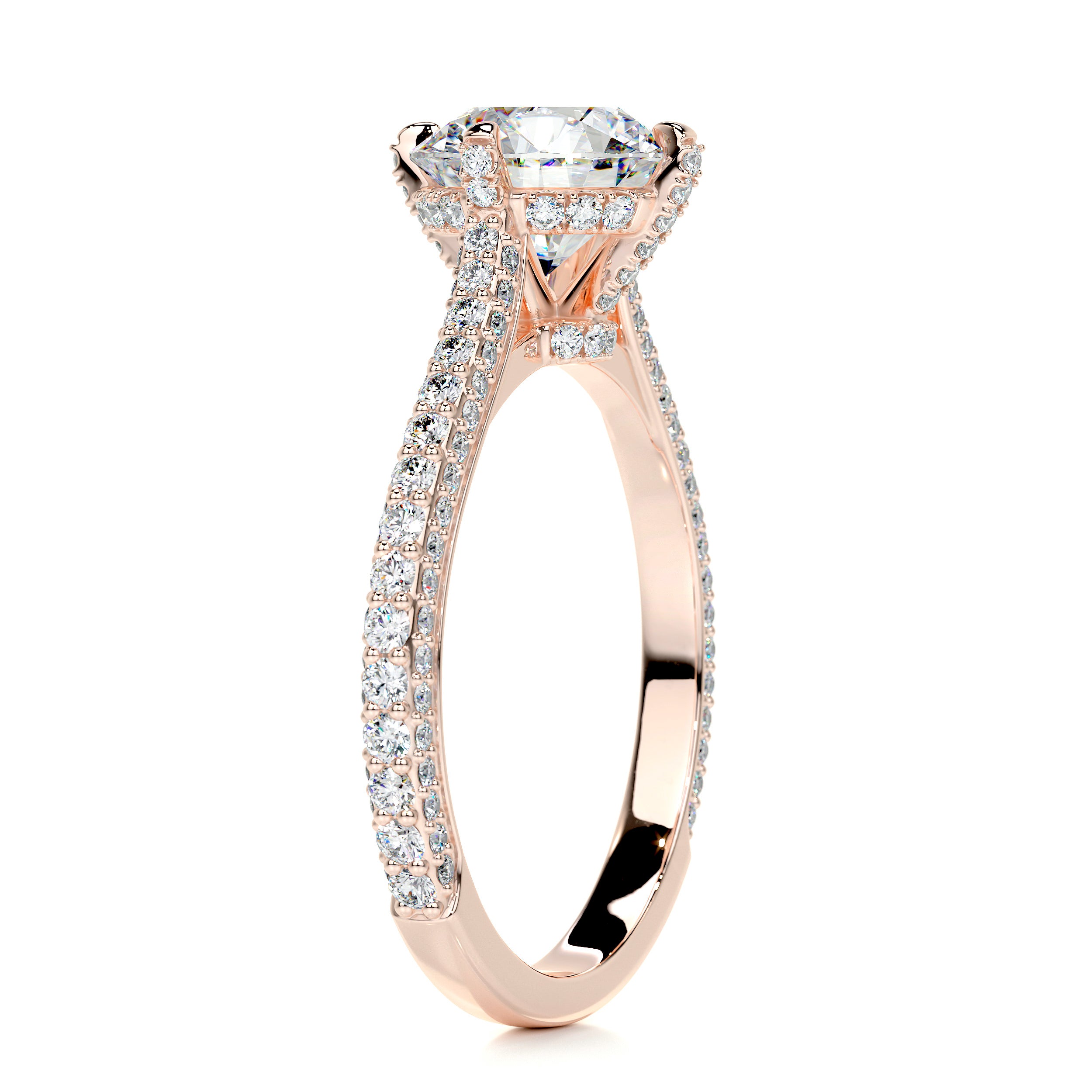 Jocelyn Moissanite & Diamond Ring -14K Rose Gold