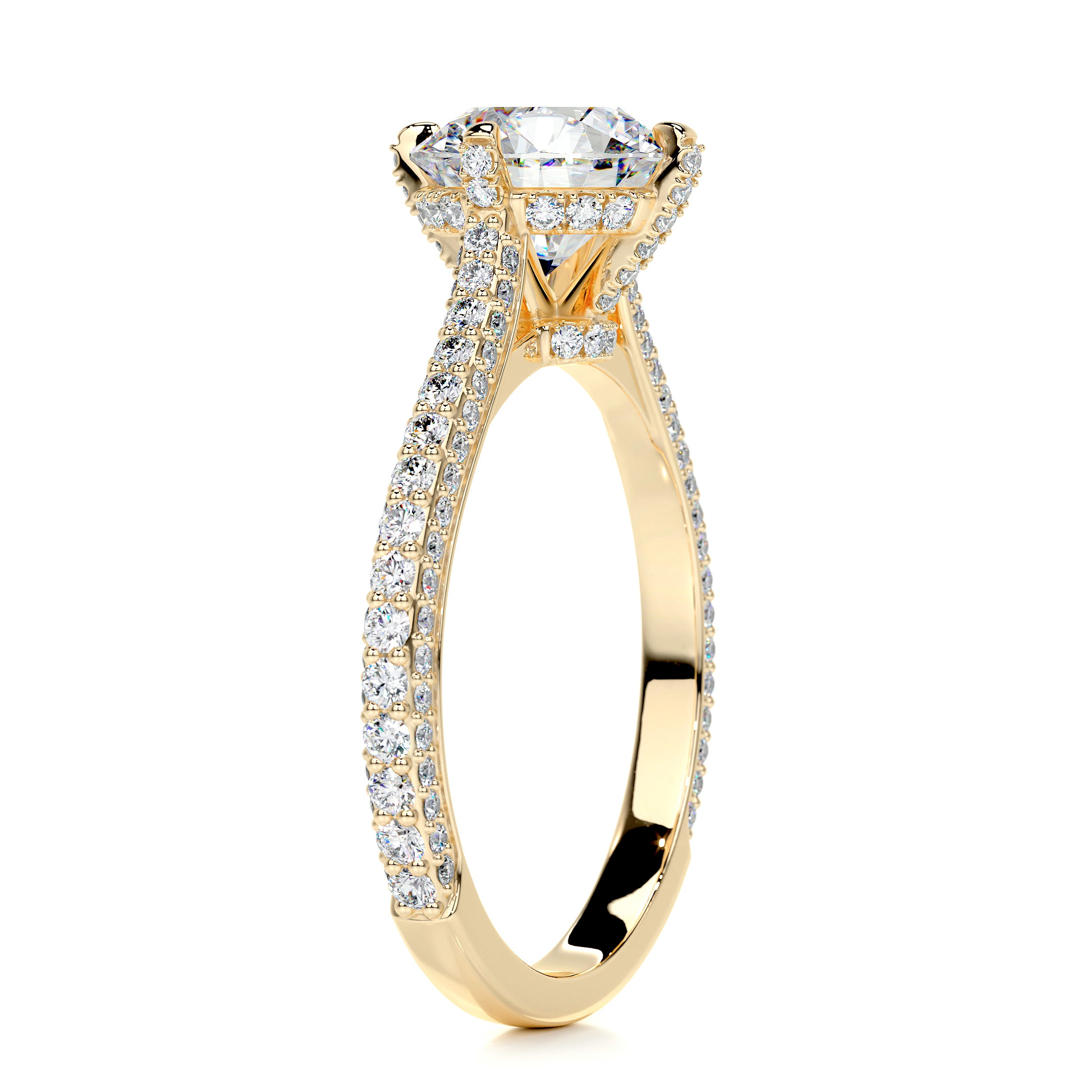 Jocelyn Moissanite & Diamond Ring -18K Yellow Gold