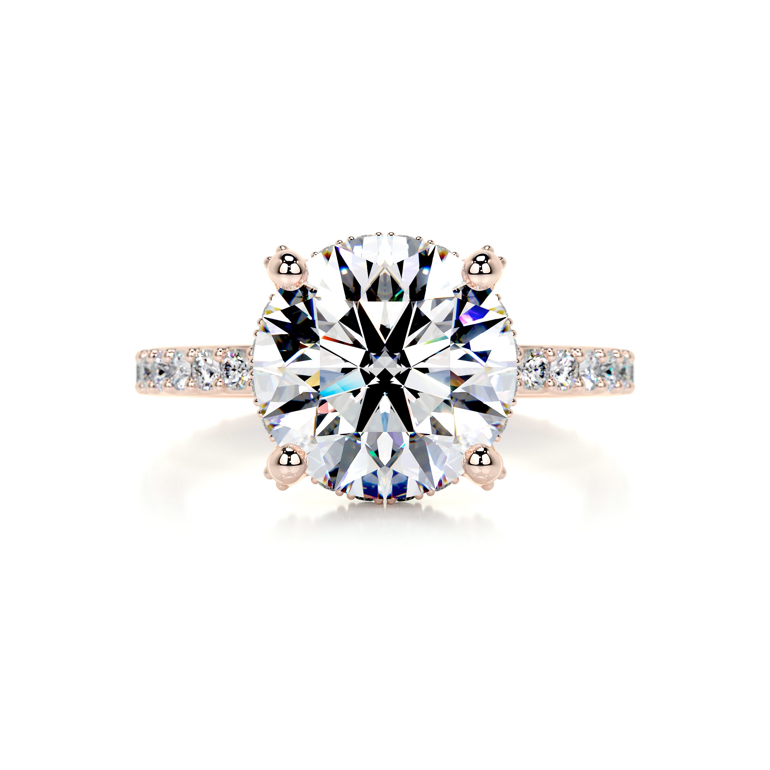 Quinn Moissanite & Diamonds Ring -14K Rose Gold
