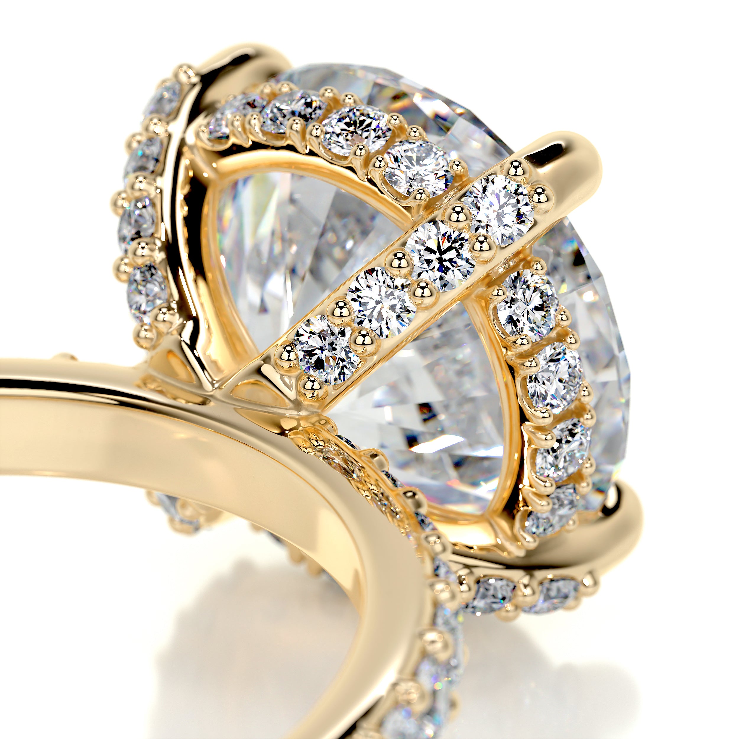 Quinn Moissanite & Diamonds Ring -18K Yellow Gold