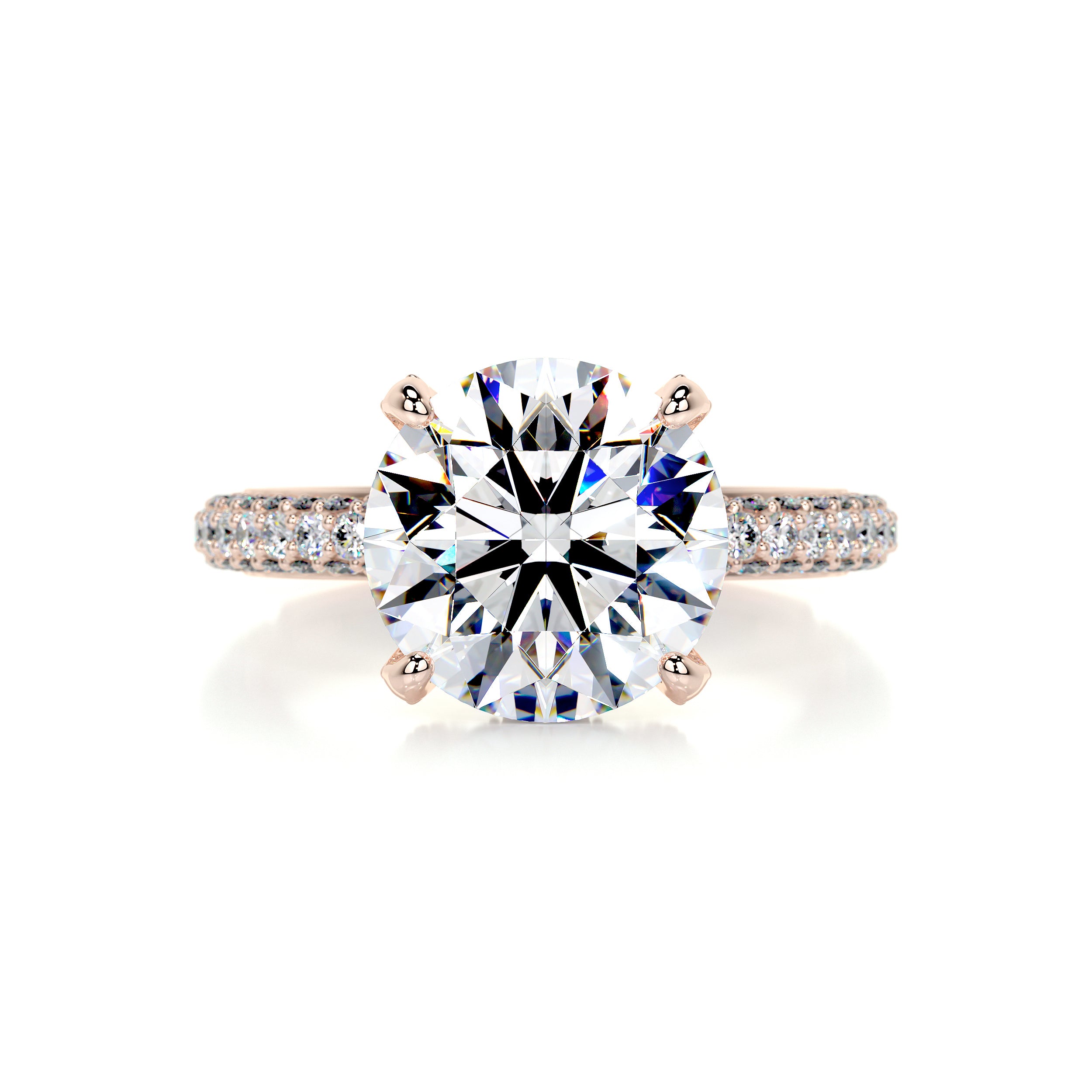 Lorena Moissanite & Diamond Ring -14K Rose Gold