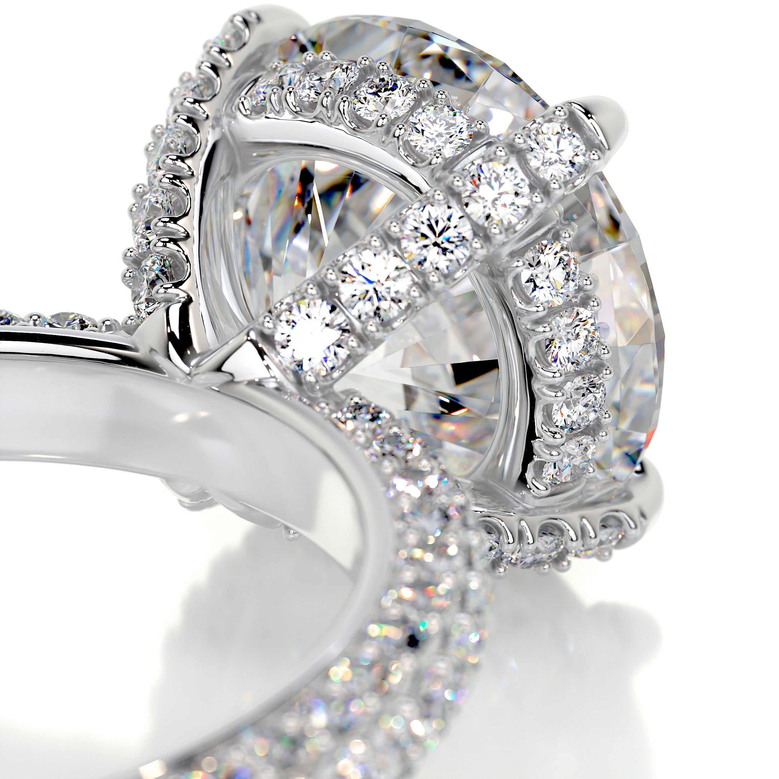 Lorena Moissanite & Diamond Ring -14K White Gold