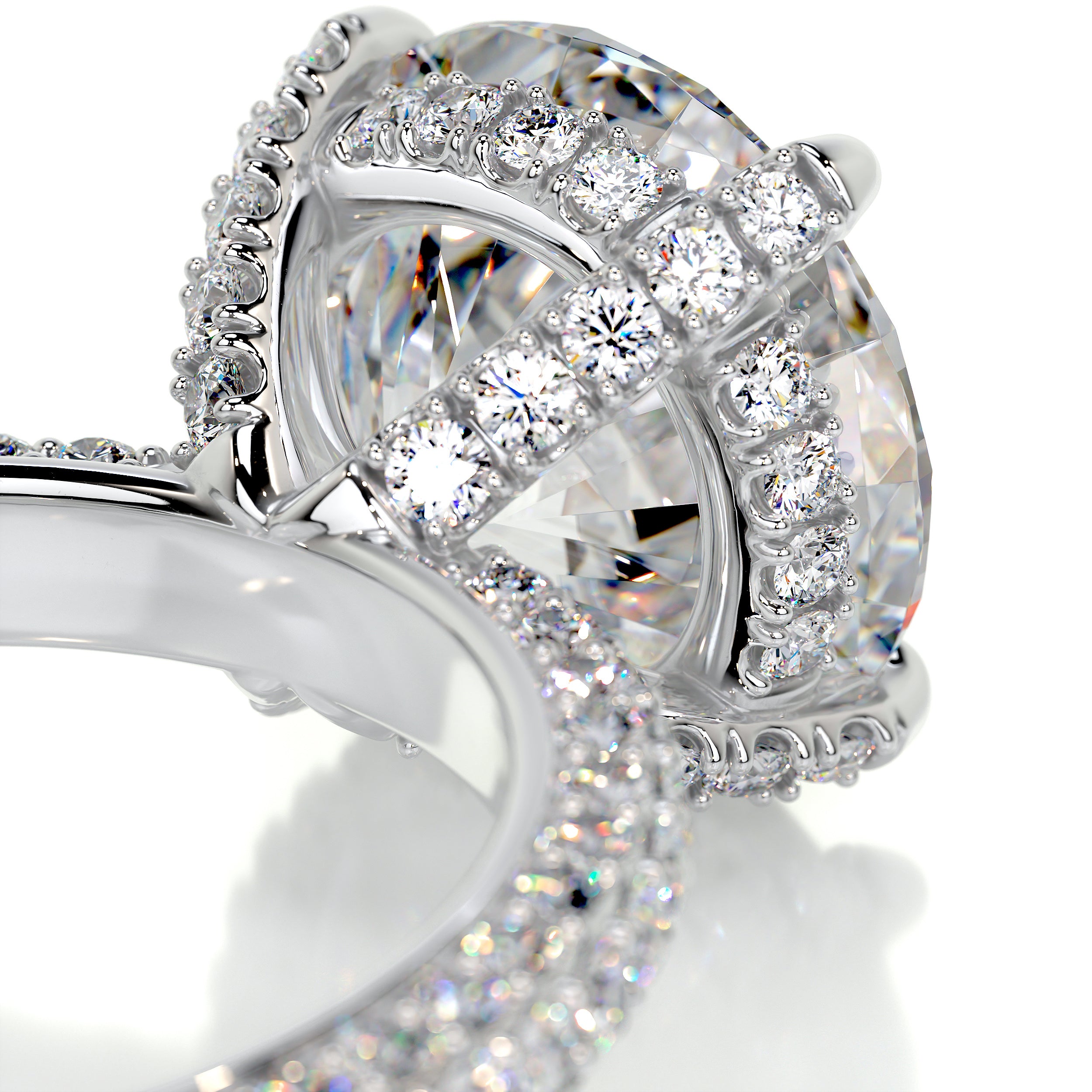 Lorena Moissanite & Diamonds Ring -18K White Gold