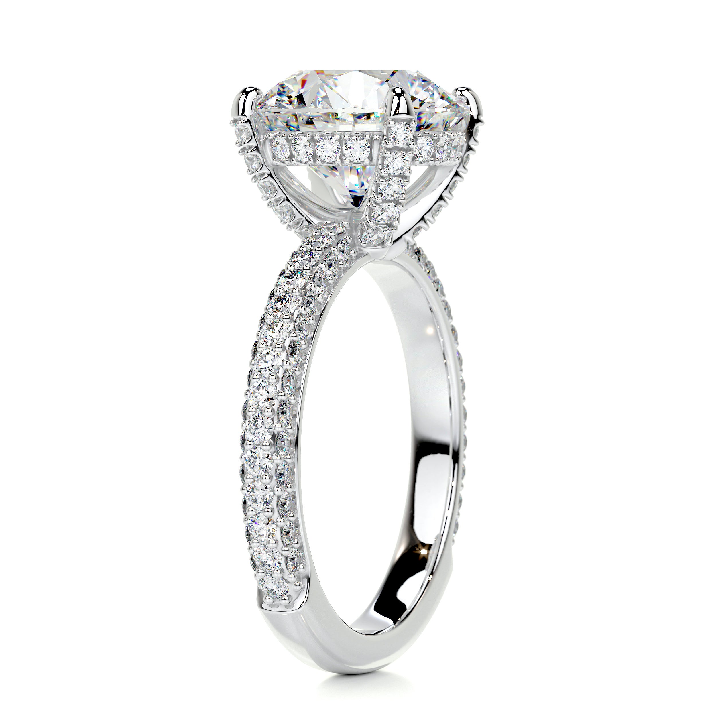 Lorena Moissanite & Diamonds Ring -14K White Gold