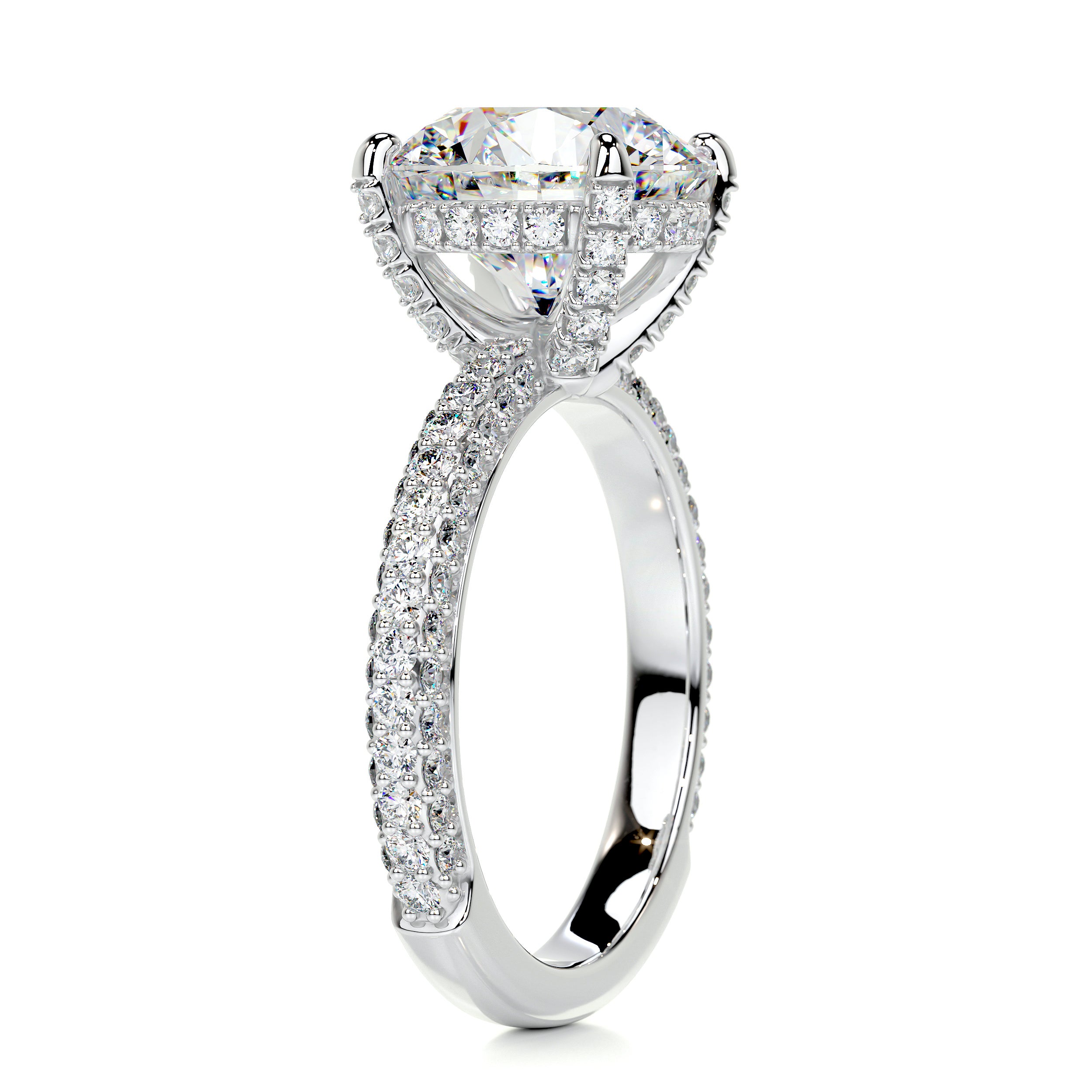 Lorena Moissanite & Diamond Ring -14K White Gold