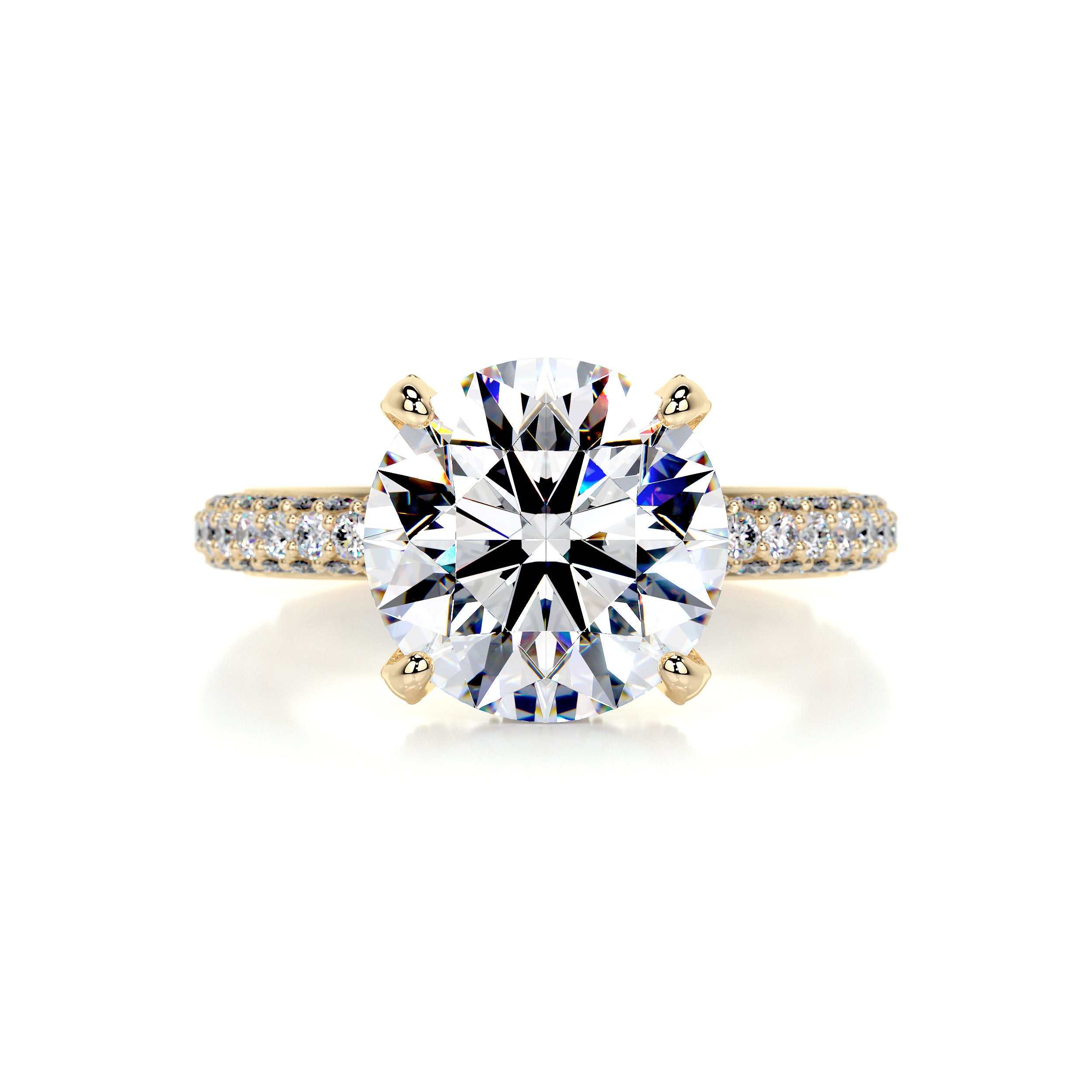 Lorena Moissanite & Diamond Ring -18K Yellow Gold