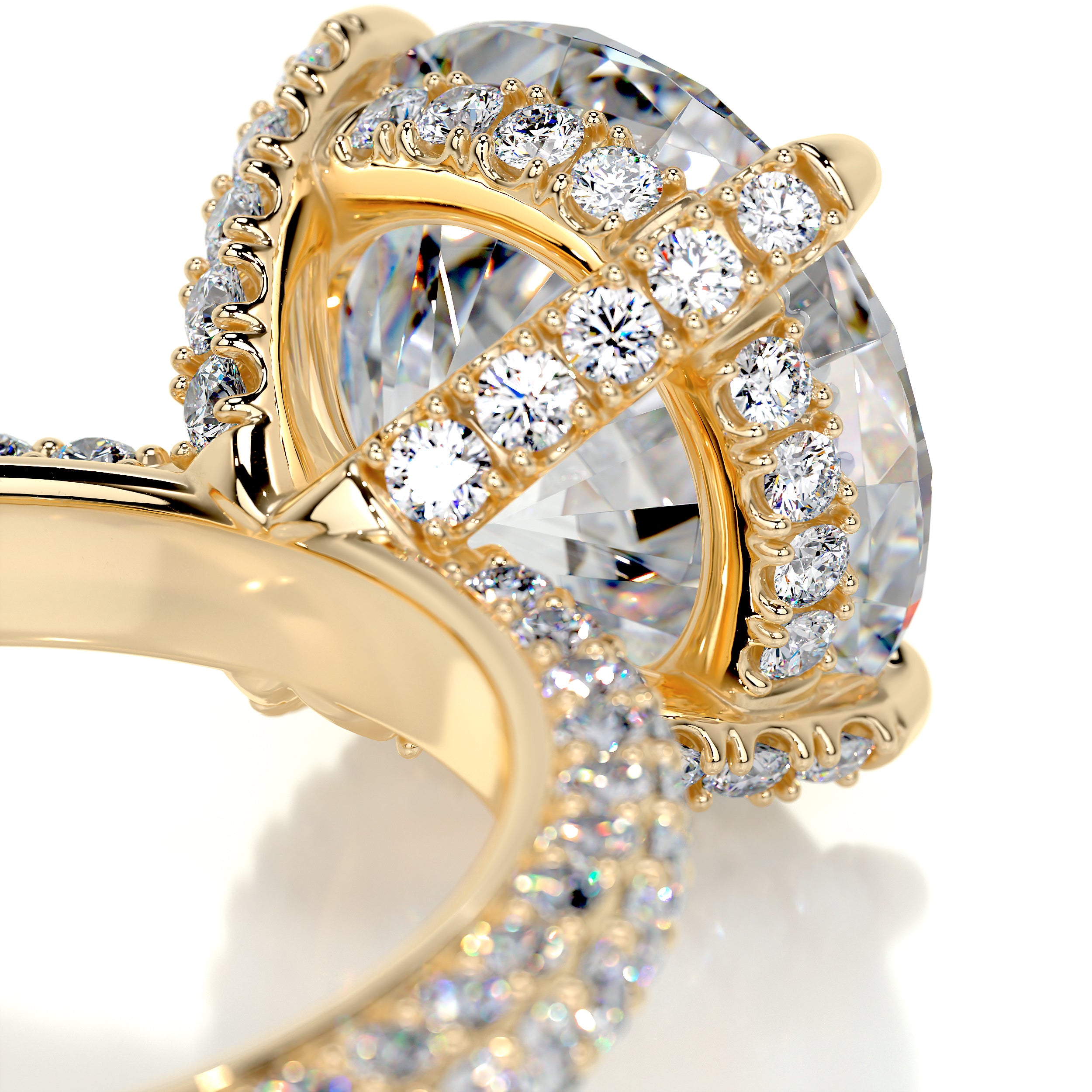 Lorena Moissanite & Diamond Ring -18K Yellow Gold