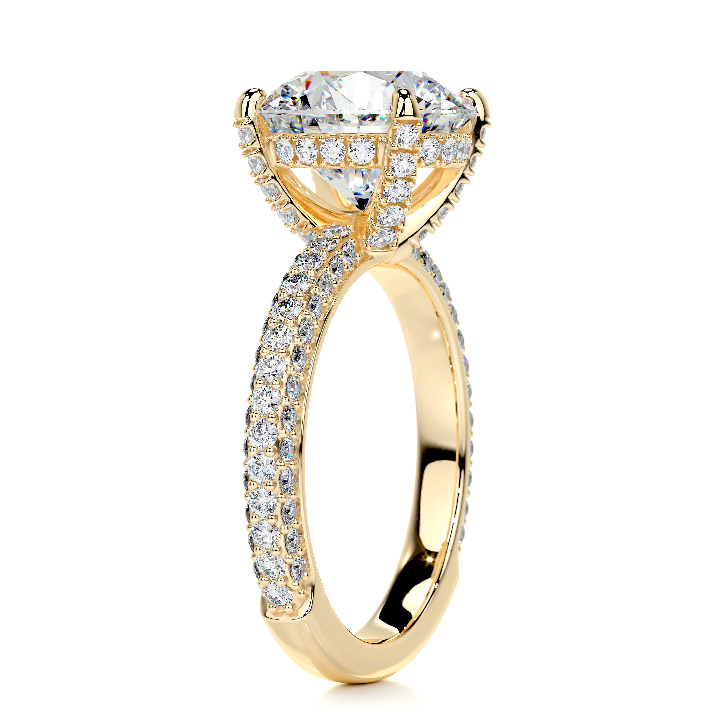 Lorena Moissanite & Diamond Ring -18K Yellow Gold