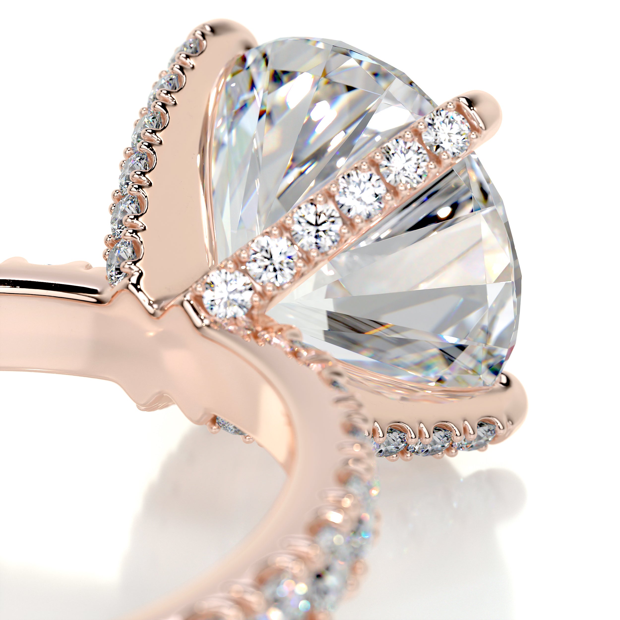 Alison Moissanite & Diamonds Ring -14K Rose Gold