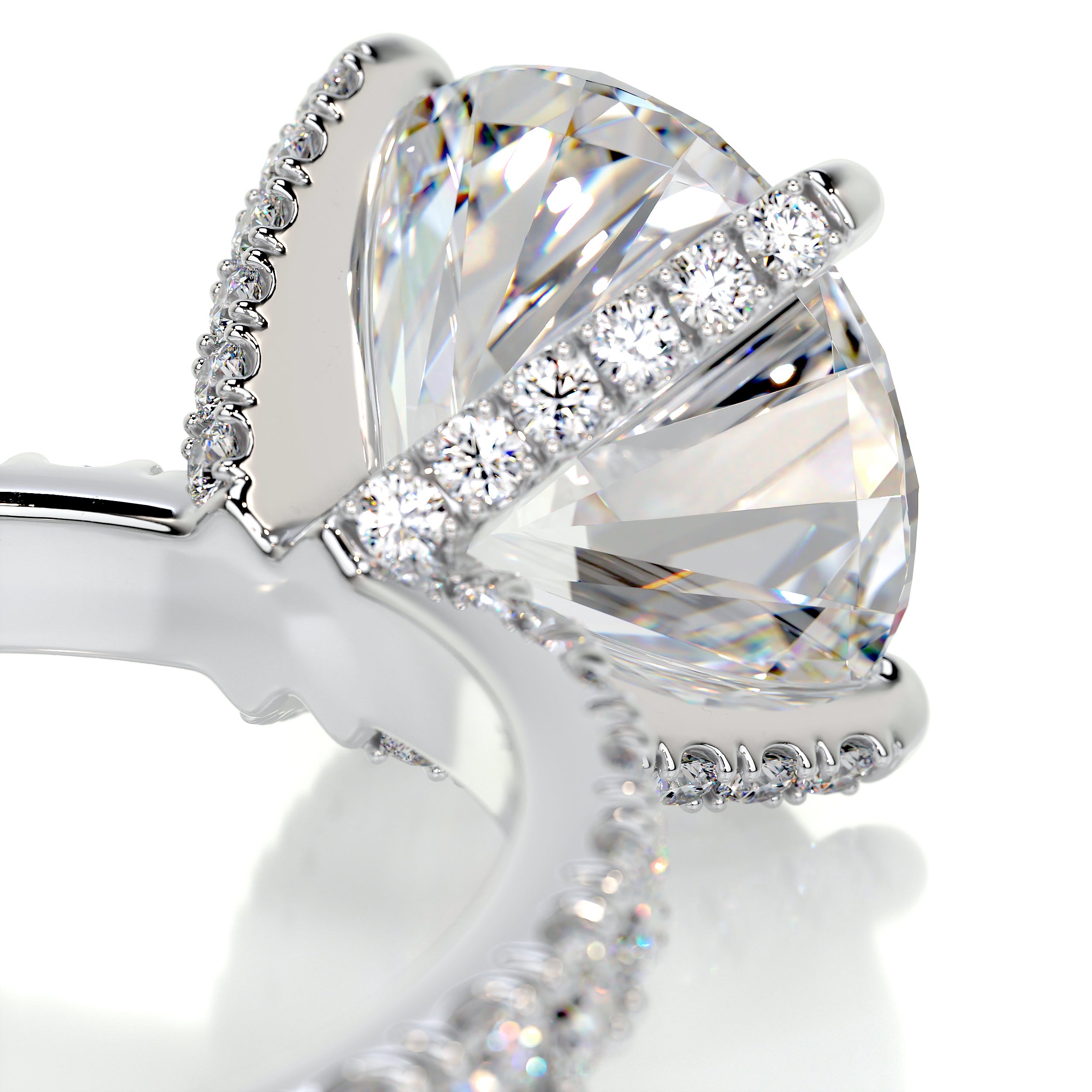 Alison Moissanite & Diamonds Ring -14K White Gold