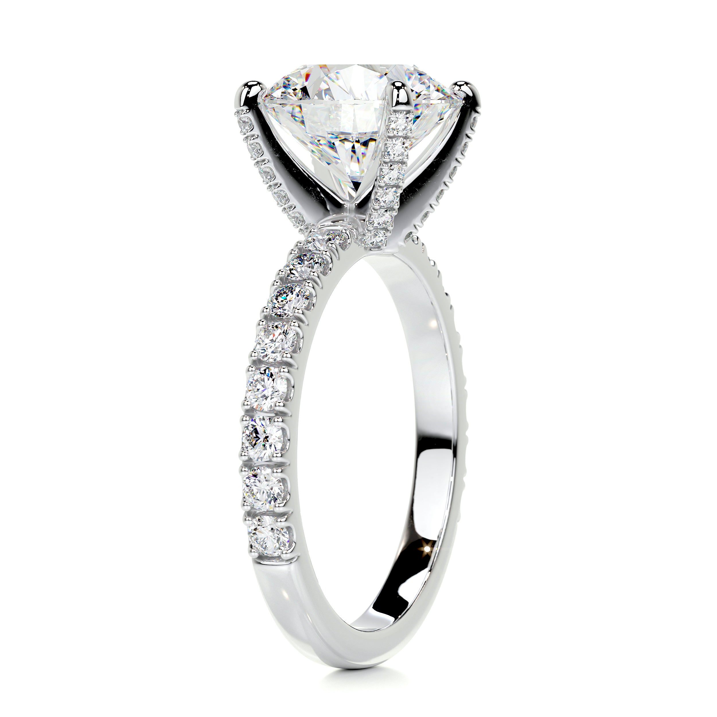 Alison Moissanite & Diamonds Ring -Platinum