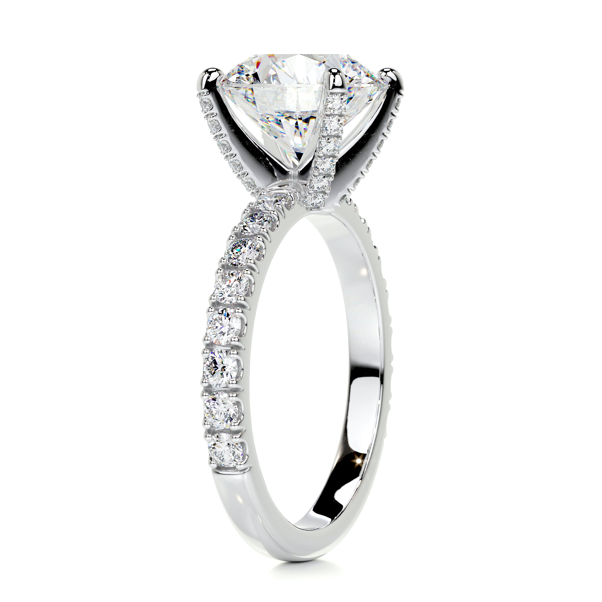 Alison Moissanite & Diamond Ring -14K White Gold