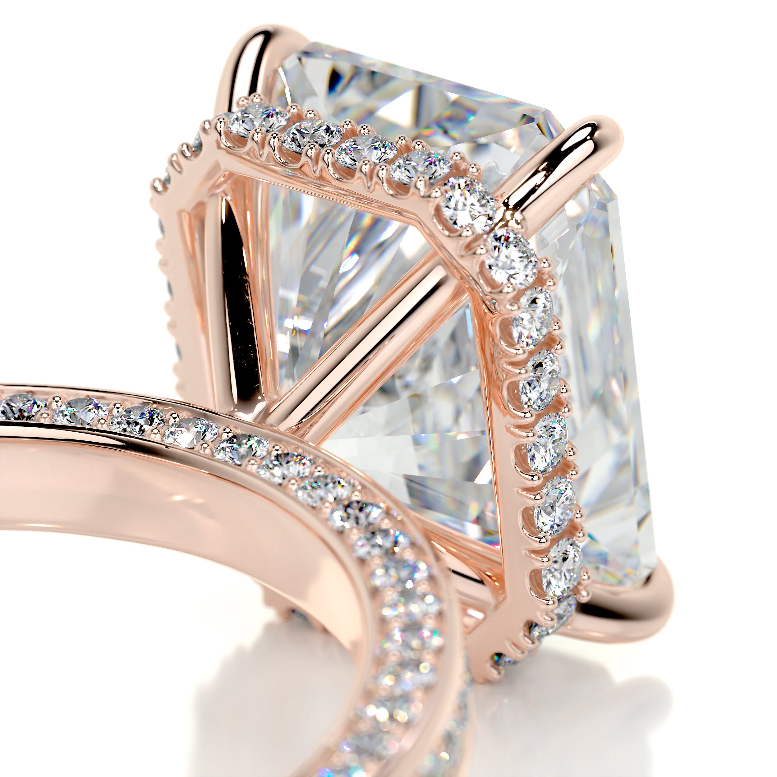 Pamela Moissanite & Diamond Ring -14K Rose Gold