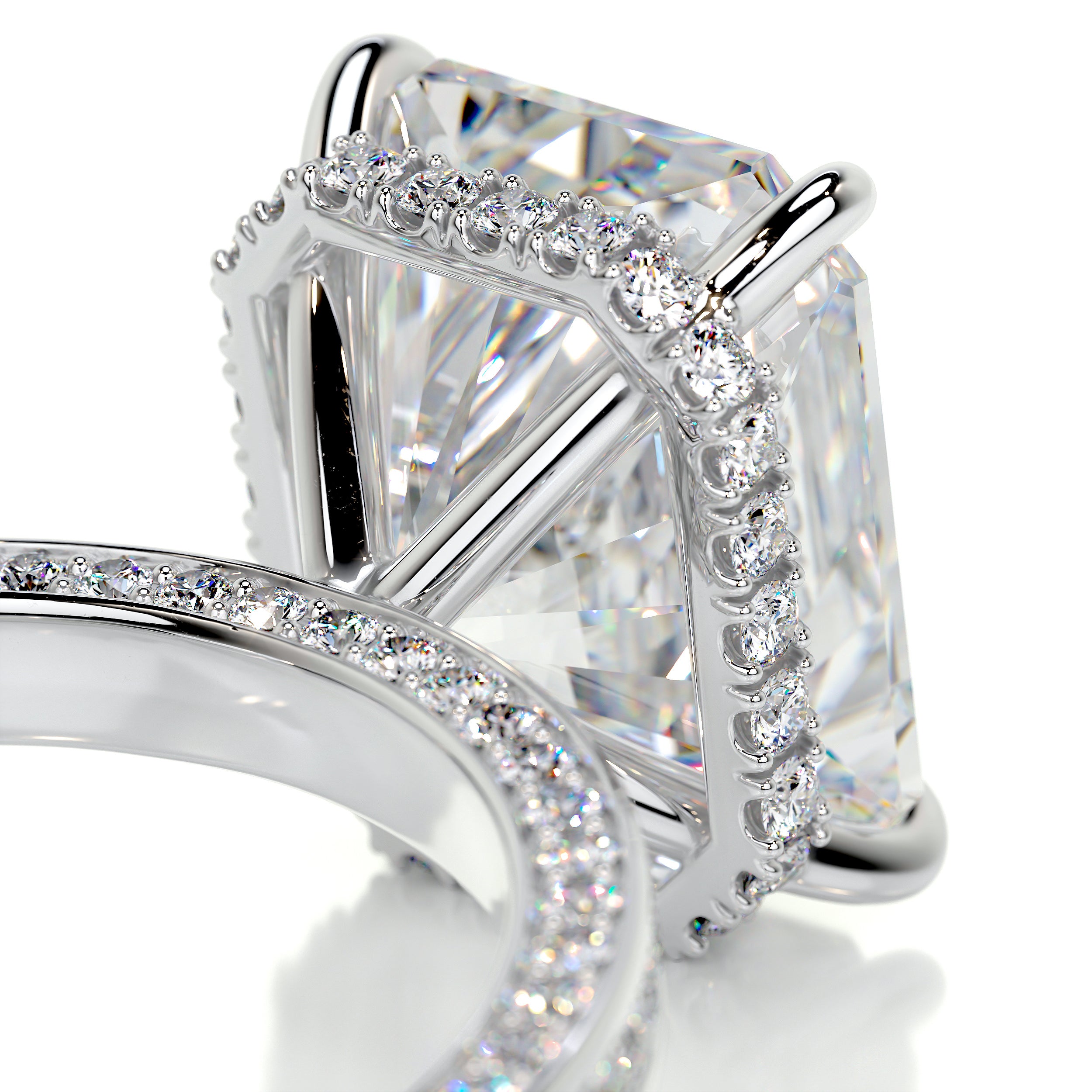 Pamela Moissanite & Diamond Ring -Platinum