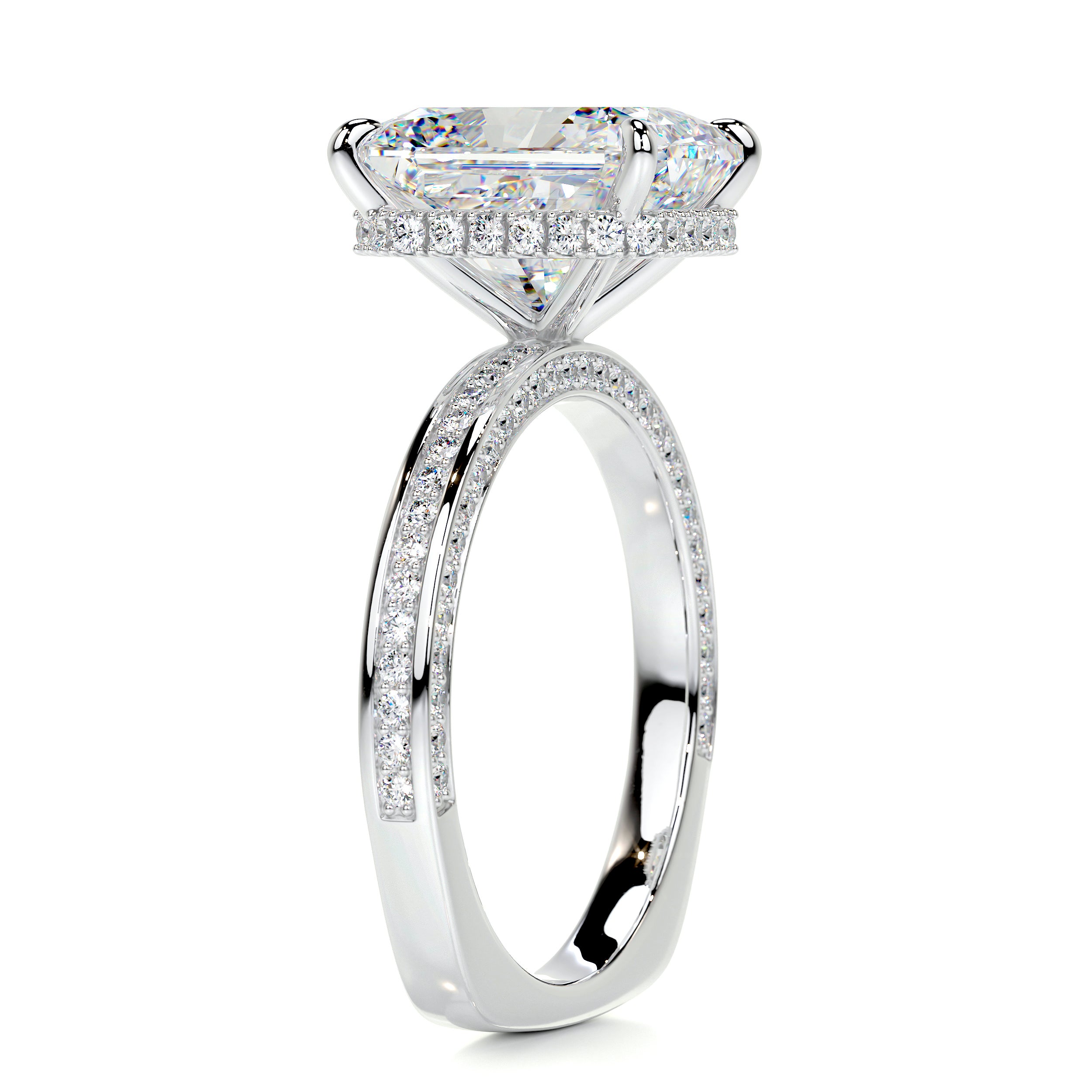 Pamela Moissanite & Diamond Ring -Platinum