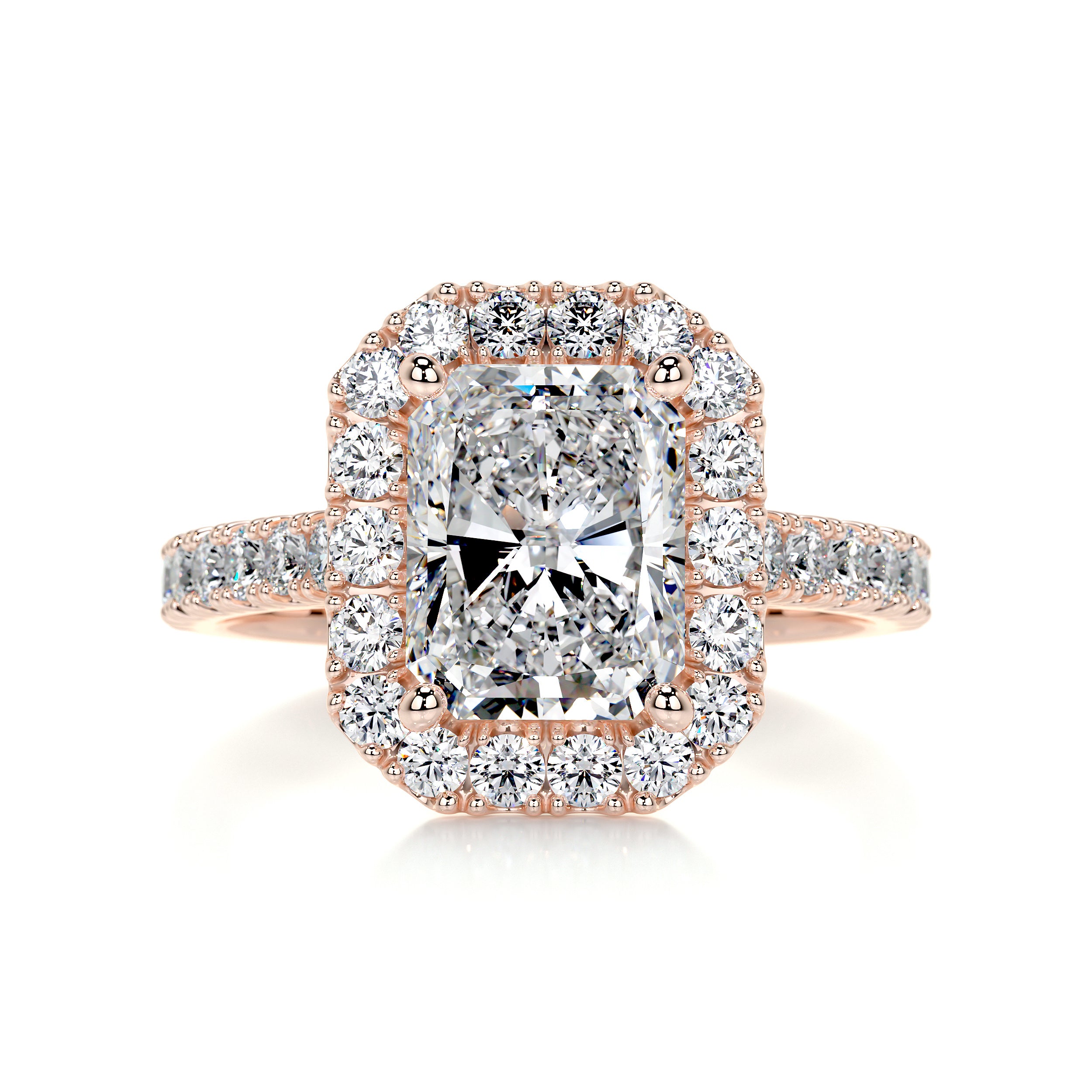 Andrea Moissanite & Diamonds Ring -14K Rose Gold