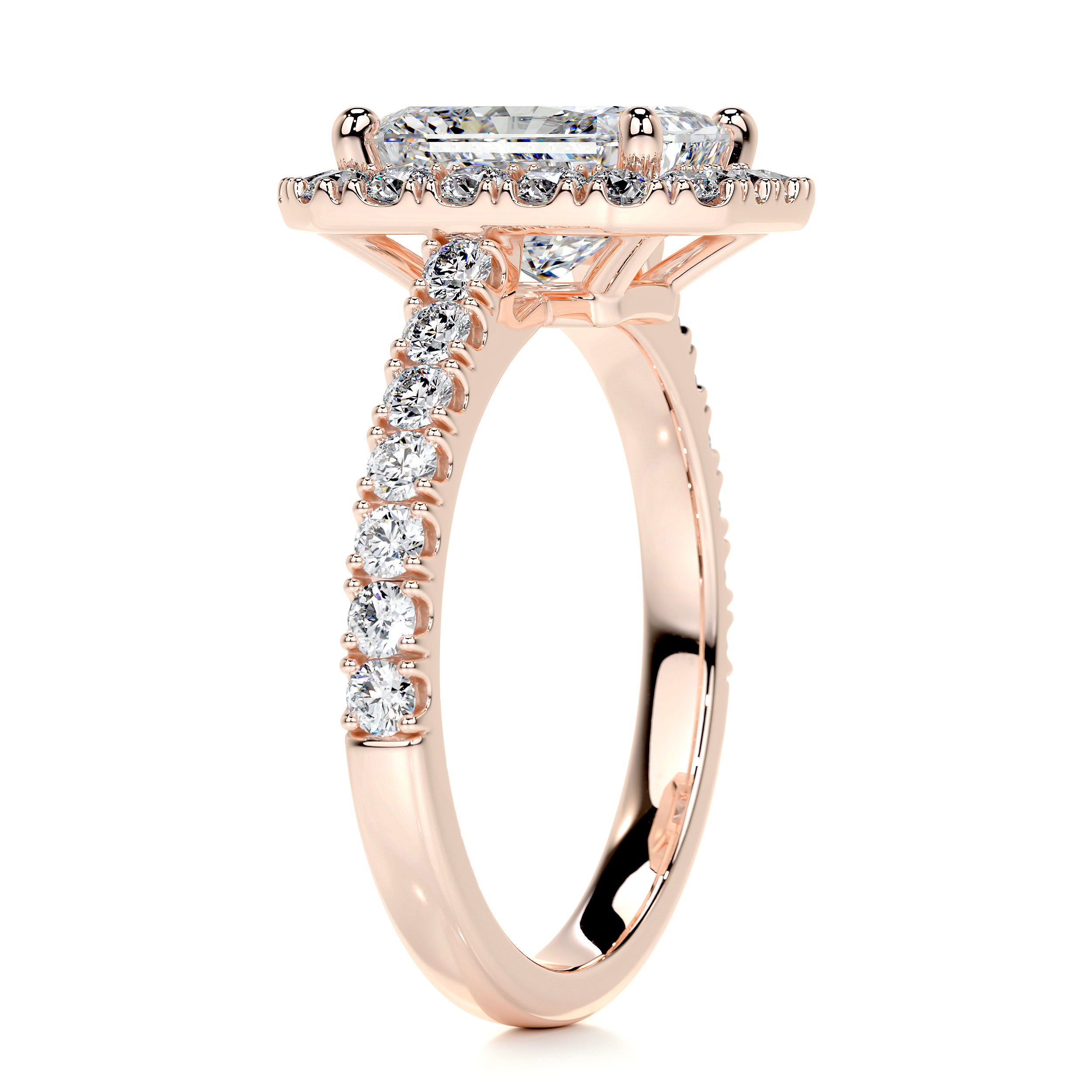 Andrea Moissanite & Diamond Ring -14K Rose Gold