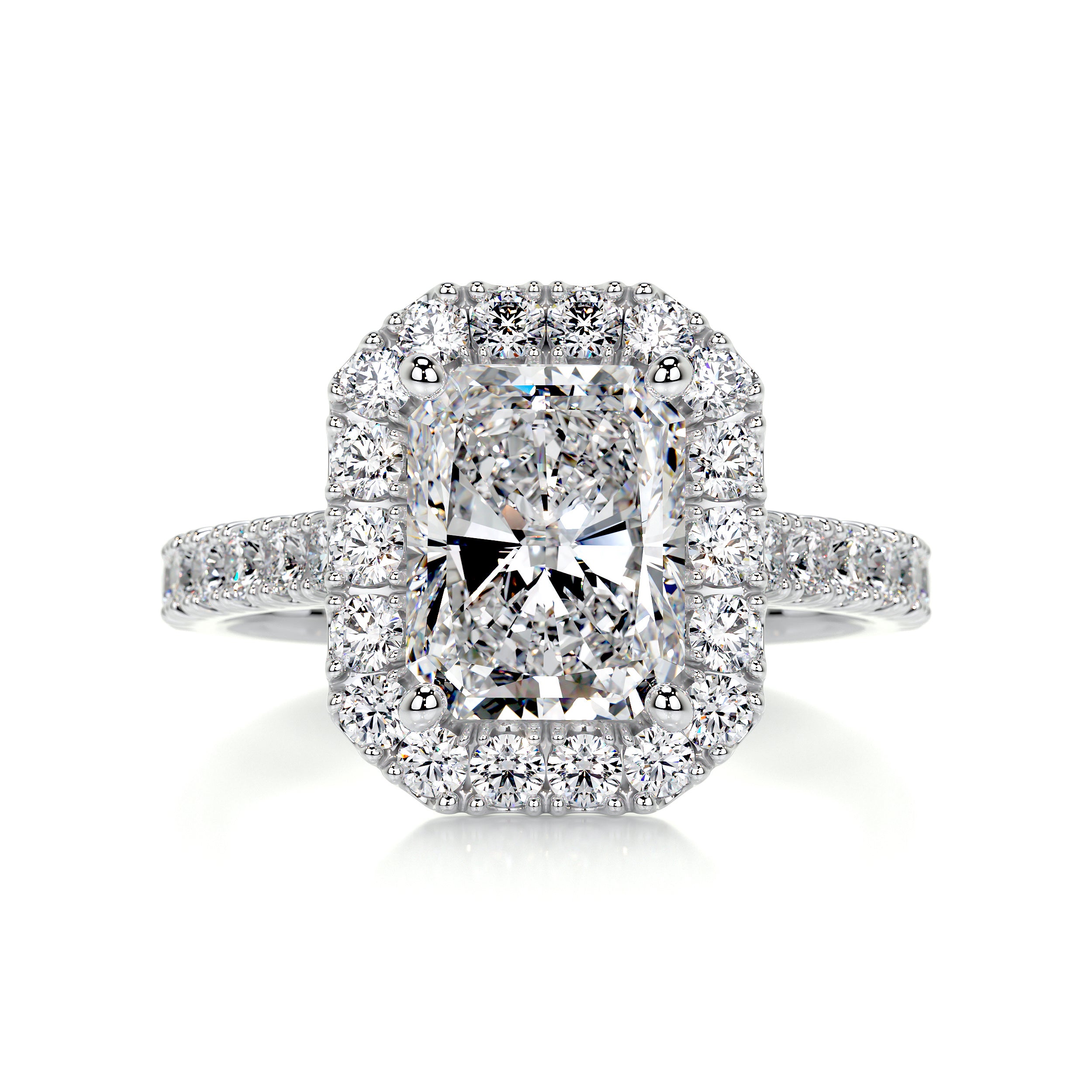 Andrea Moissanite & Diamonds Ring -14K White Gold