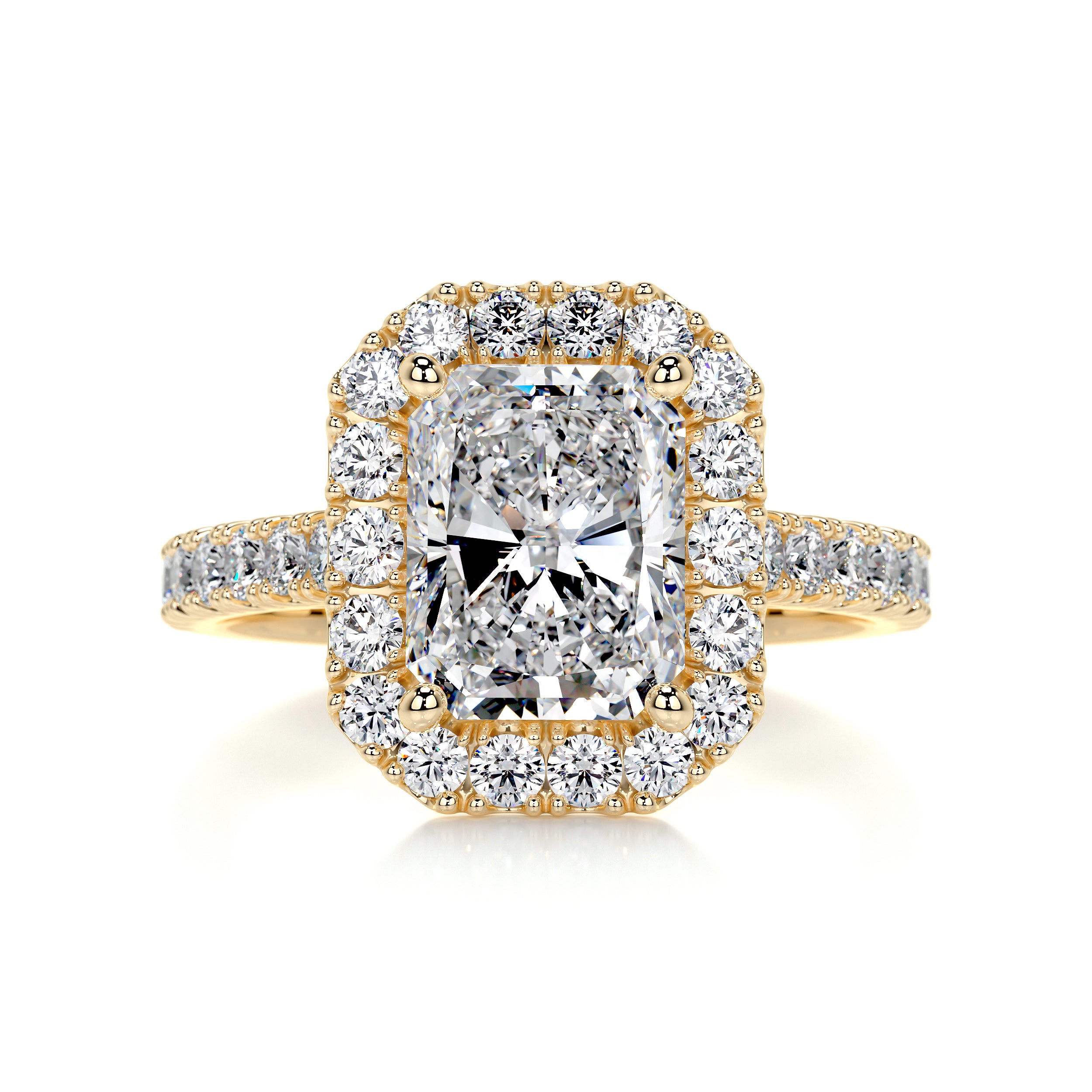 Andrea Moissanite & Diamonds Ring -18K Yellow Gold