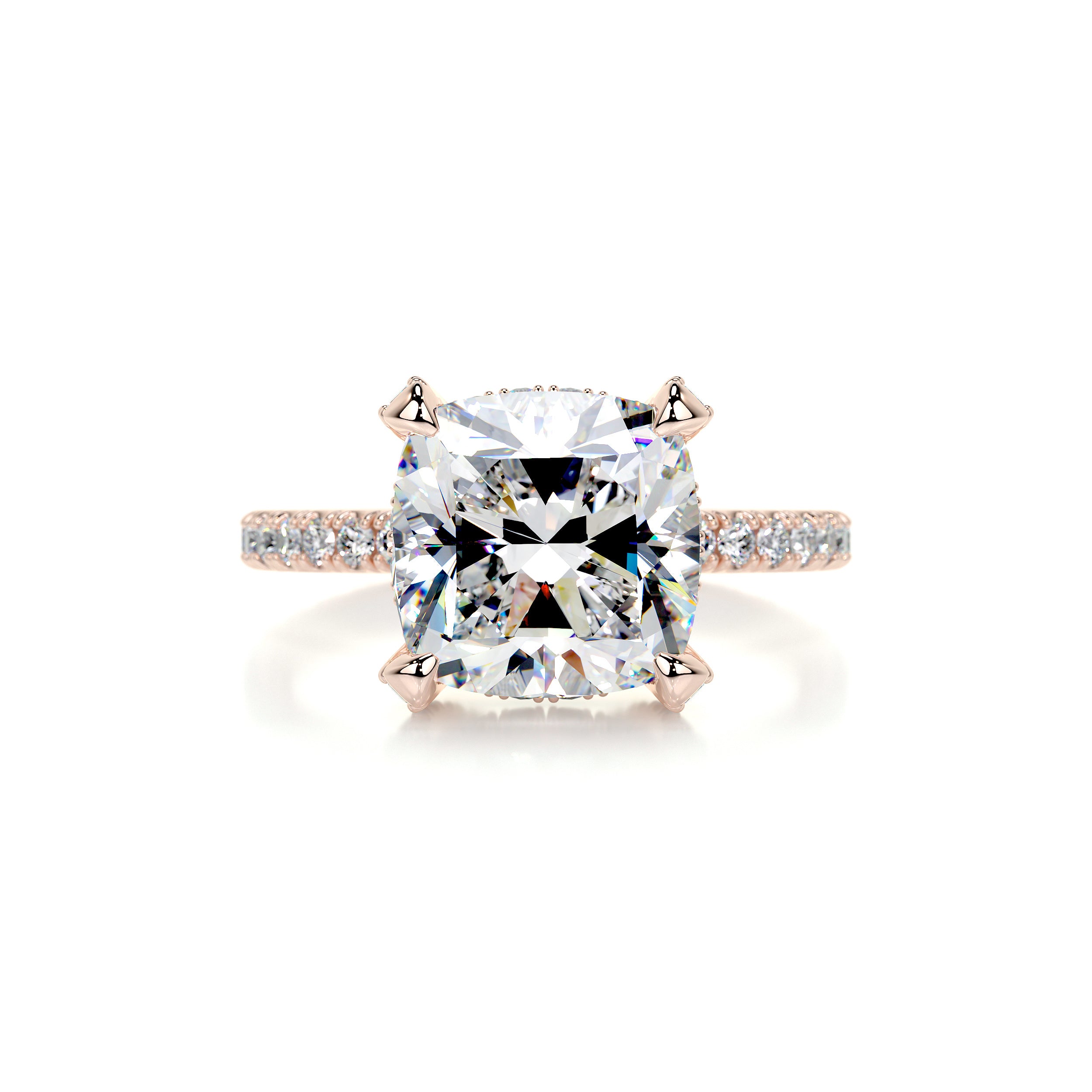Quinn Moissanite & Diamond Ring -14K Rose Gold