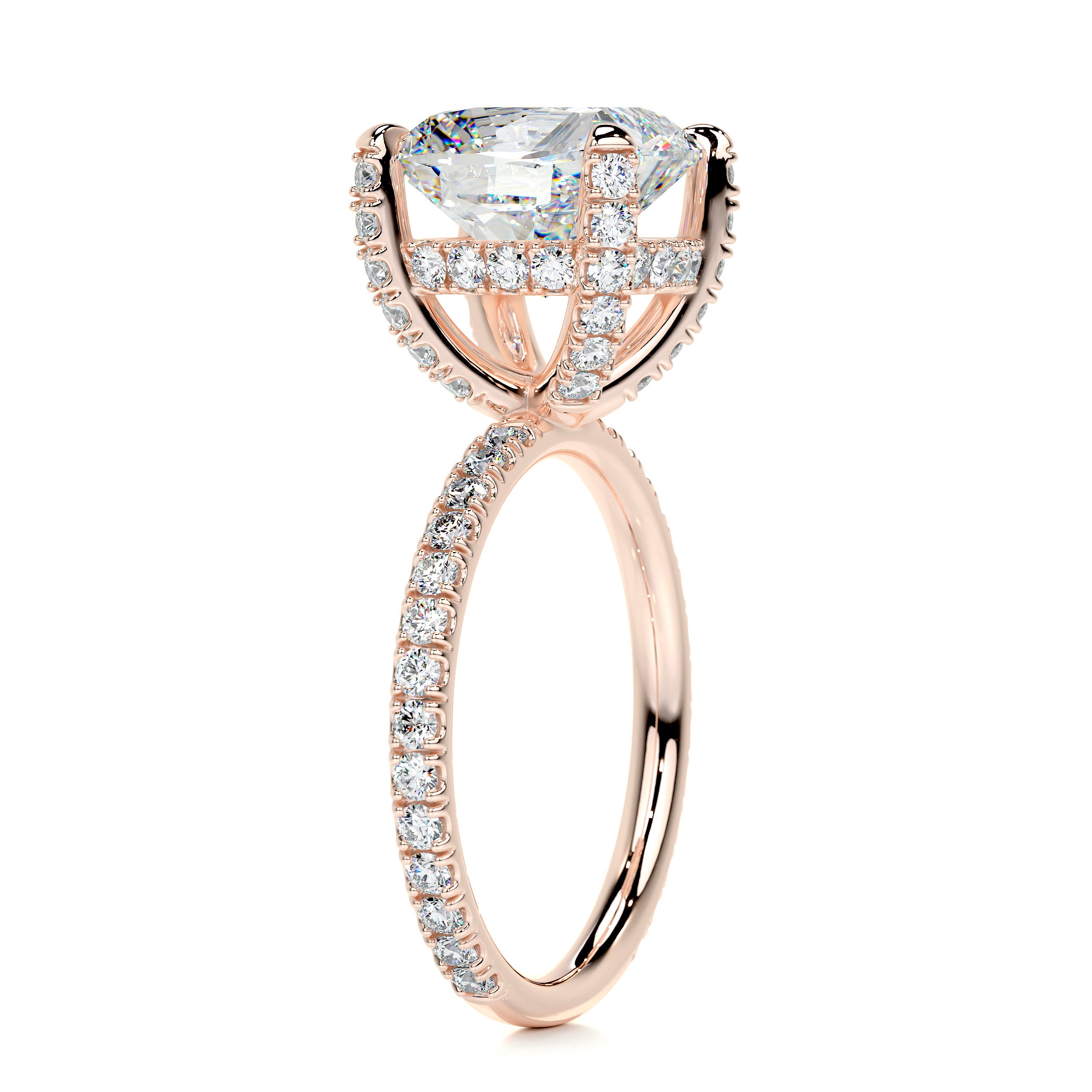 Quinn Moissanite & Diamond Ring -14K Rose Gold