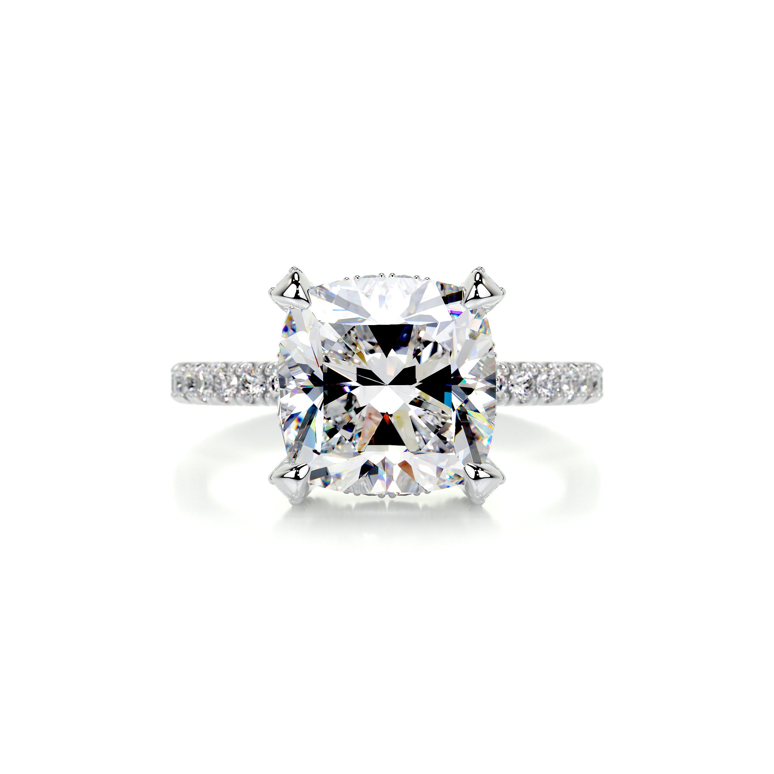 Quinn Moissanite & Diamond Ring -Platinum