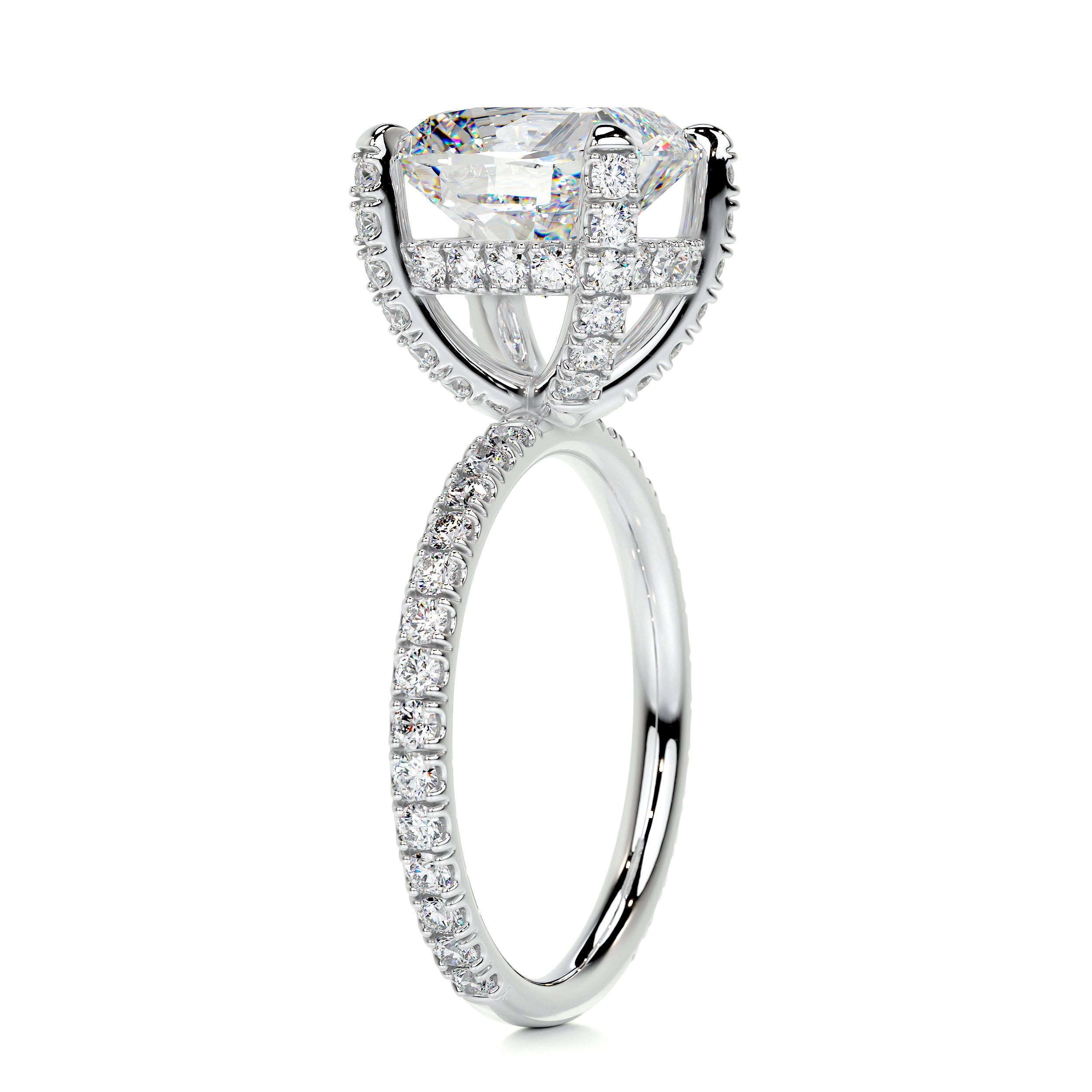 Quinn Moissanite & Diamond Ring -14K White Gold
