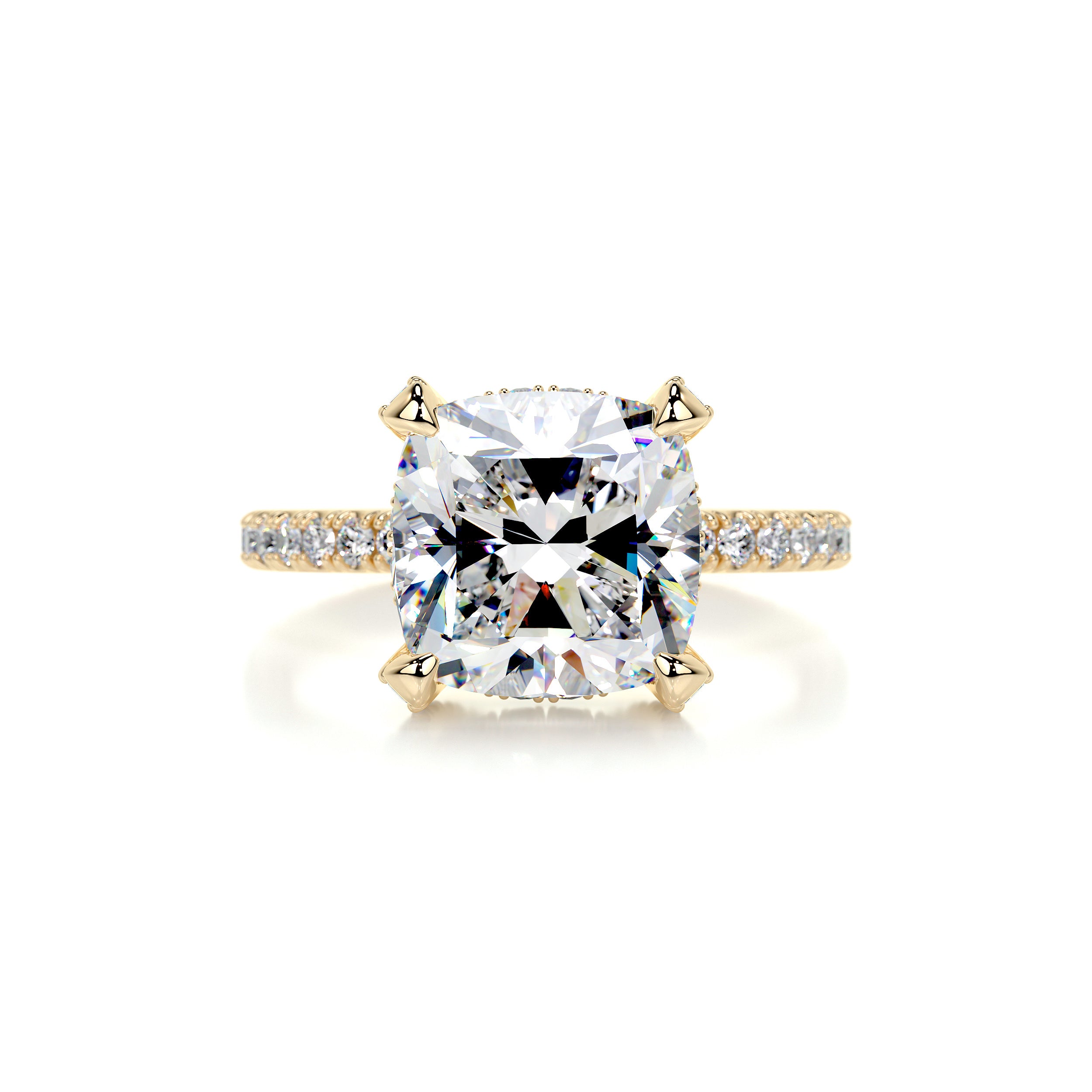 Quinn Moissanite & Diamond Ring -18K Yellow Gold