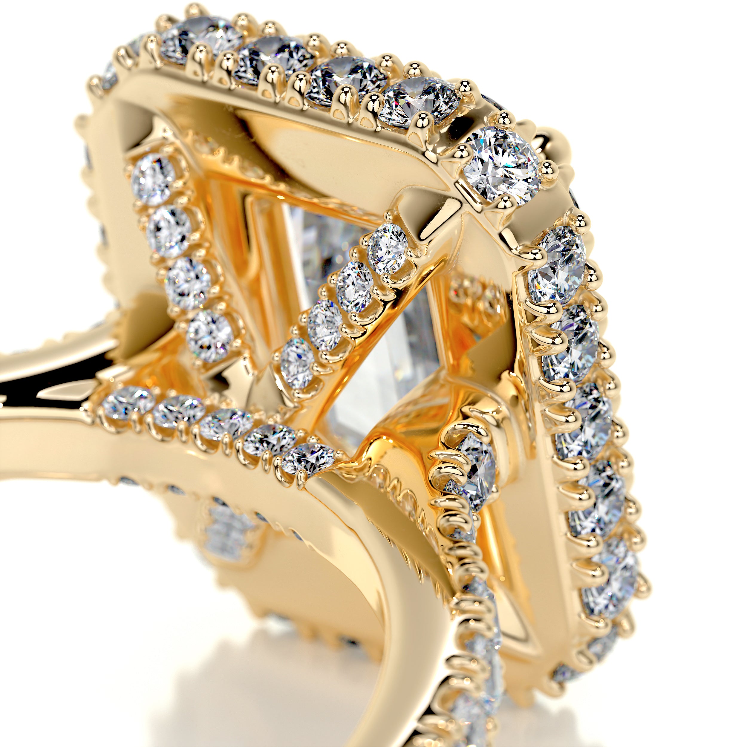 Lana Moissanite & Diamonds Ring -18K Yellow Gold