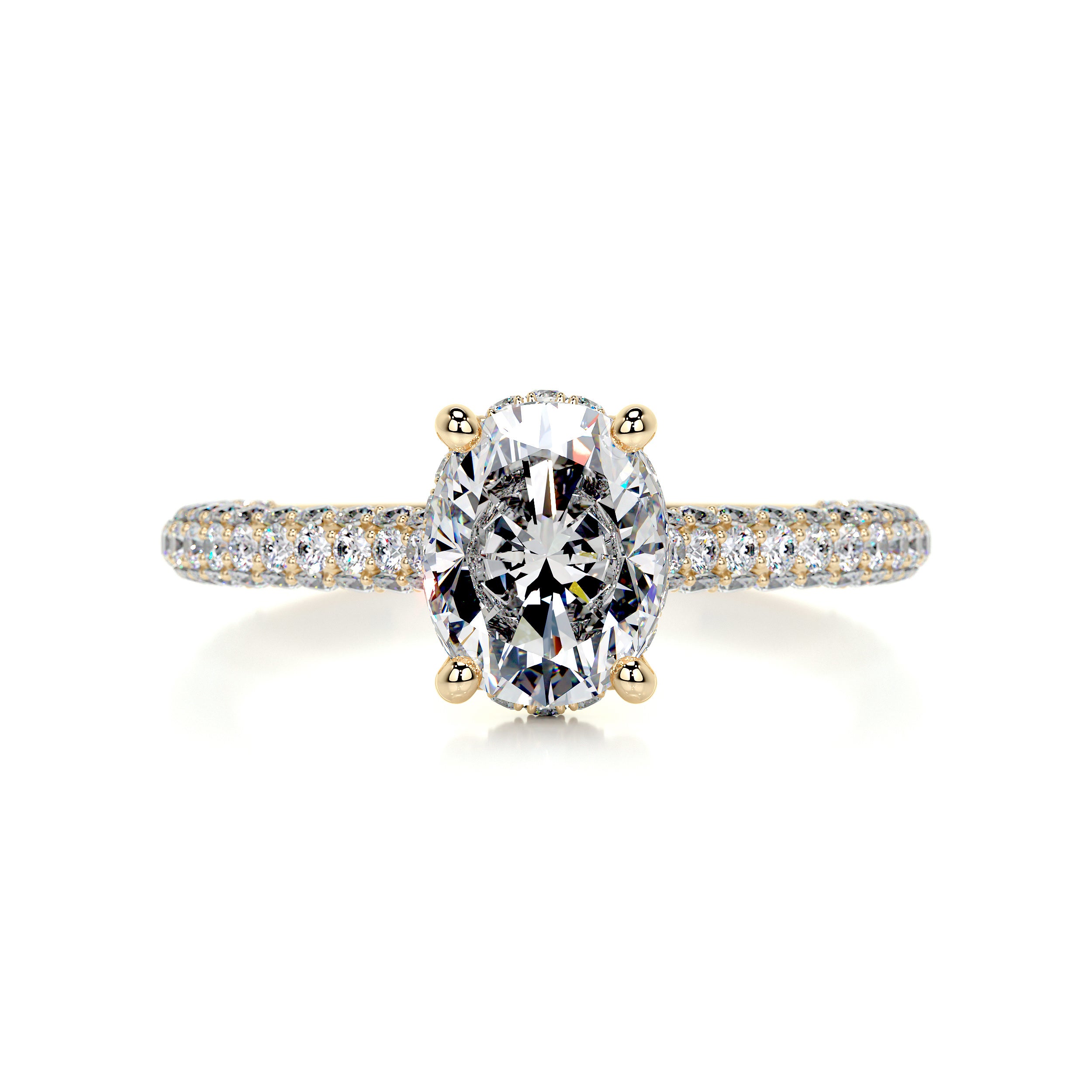 Rebecca Moissanite & Diamond Ring -18K Yellow Gold