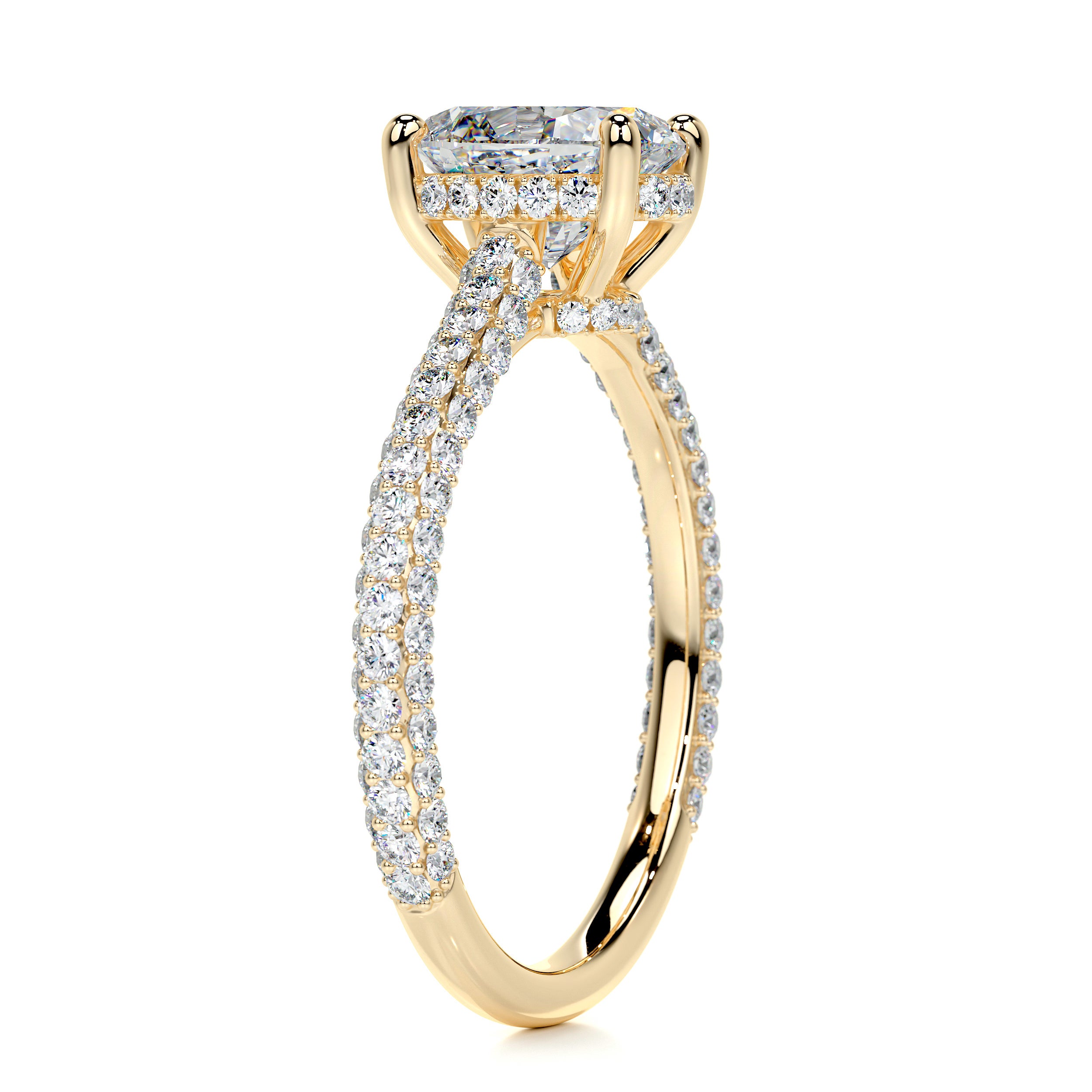 Rebecca Moissanite & Diamond Ring -18K Yellow Gold