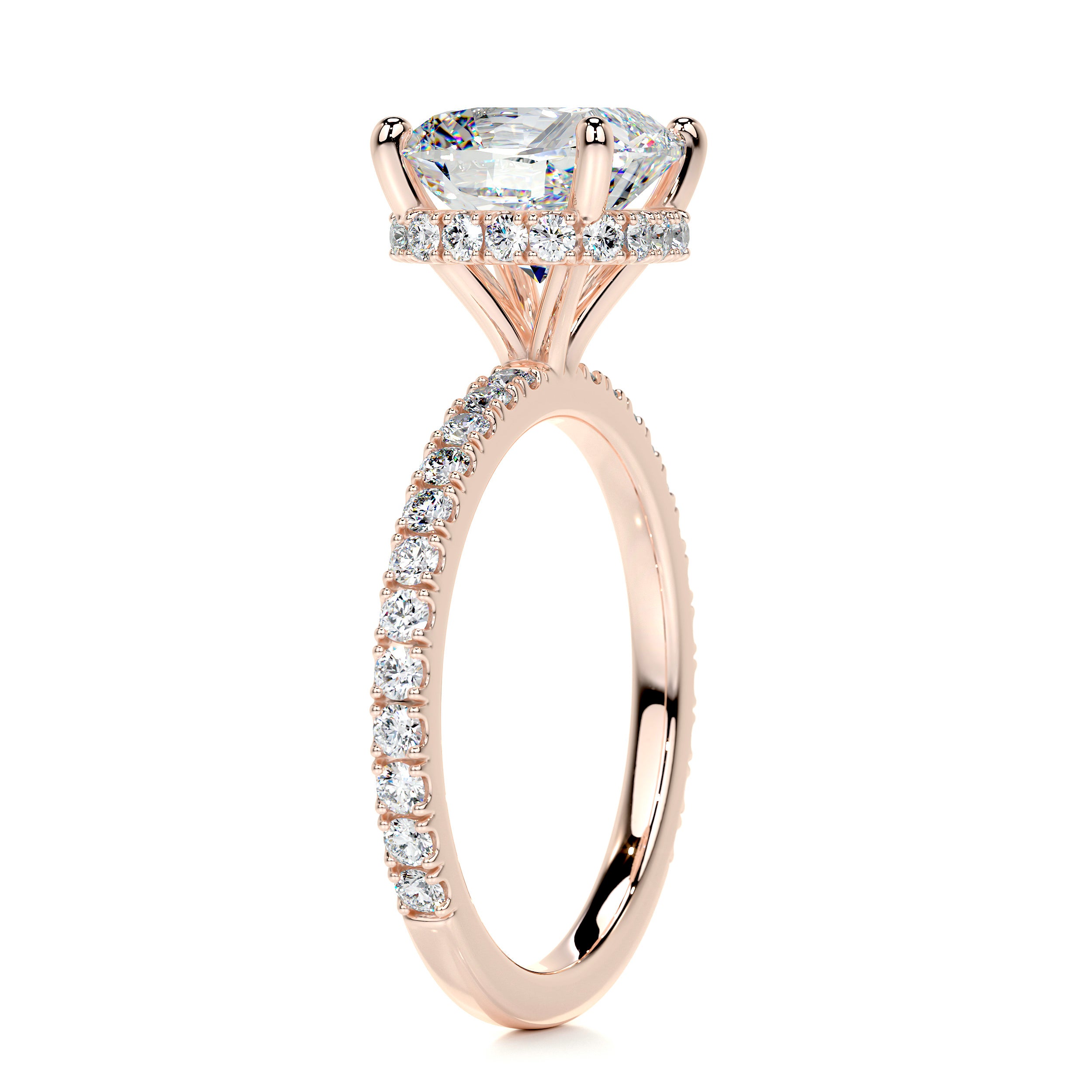 Madeline Moissanite & Diamond Ring -14K Rose Gold