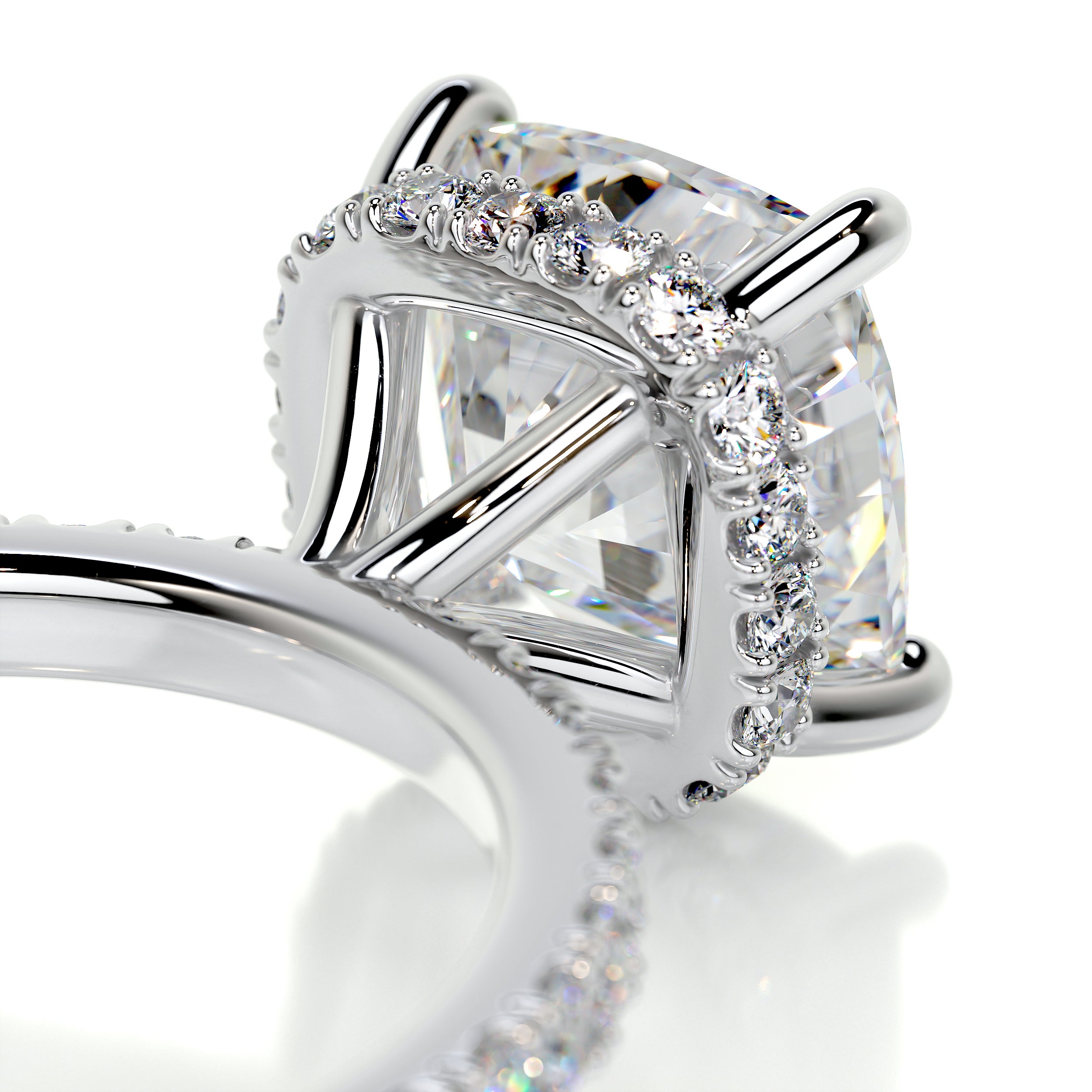 Madeline Moissanite & Diamond Ring -18K White Gold