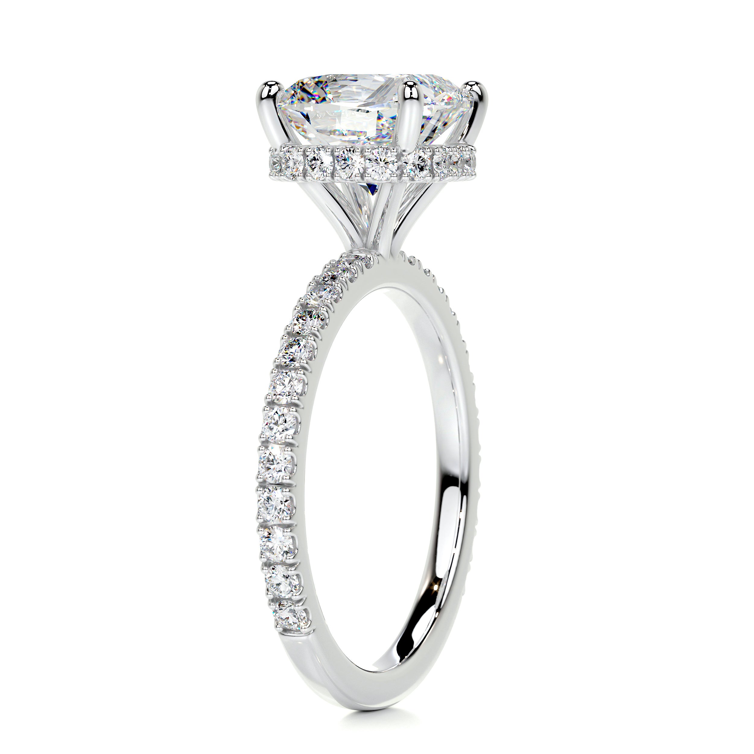 Madeline Moissanite & Diamond Ring -18K White Gold