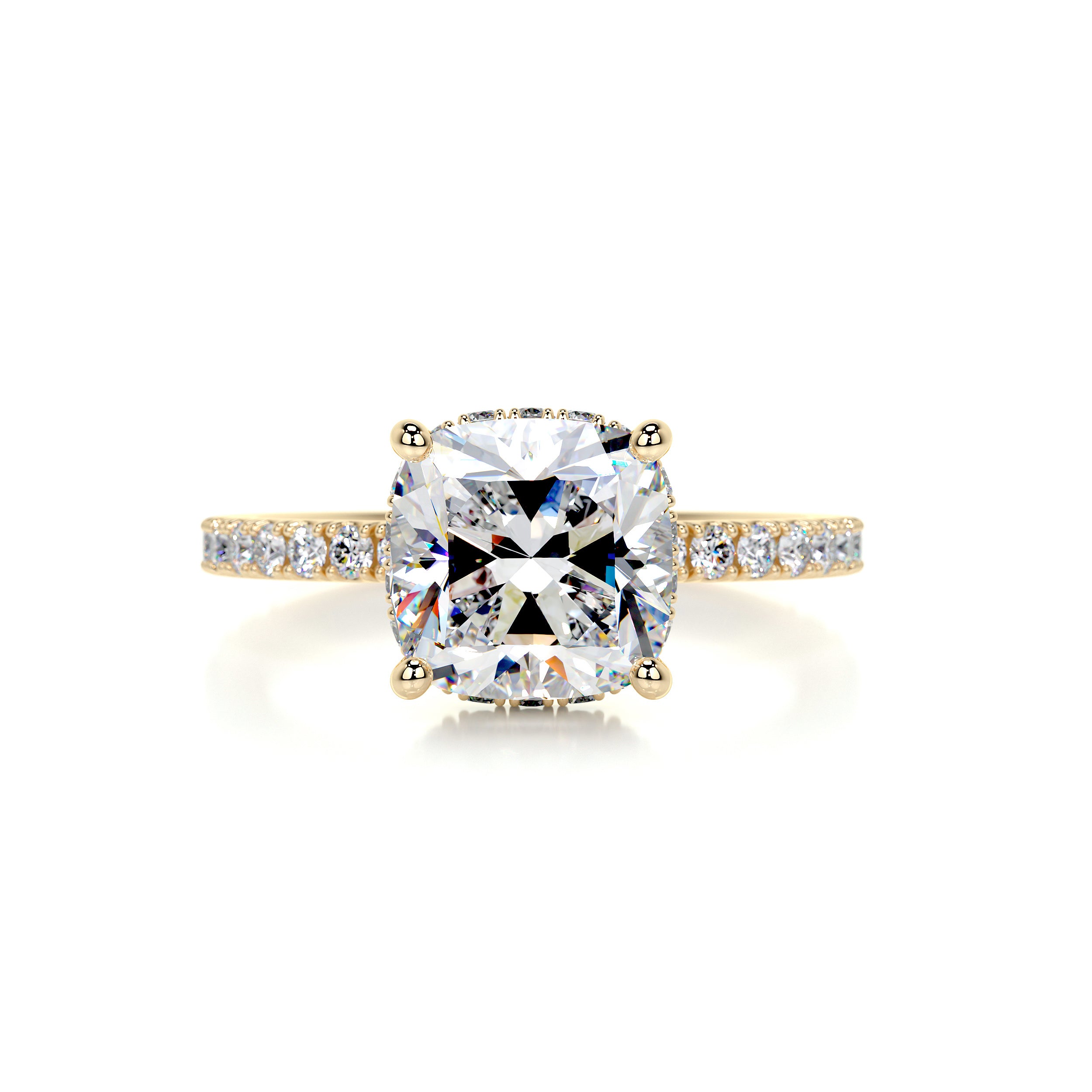 Madeline Moissanite & Diamond Ring -18K Yellow Gold