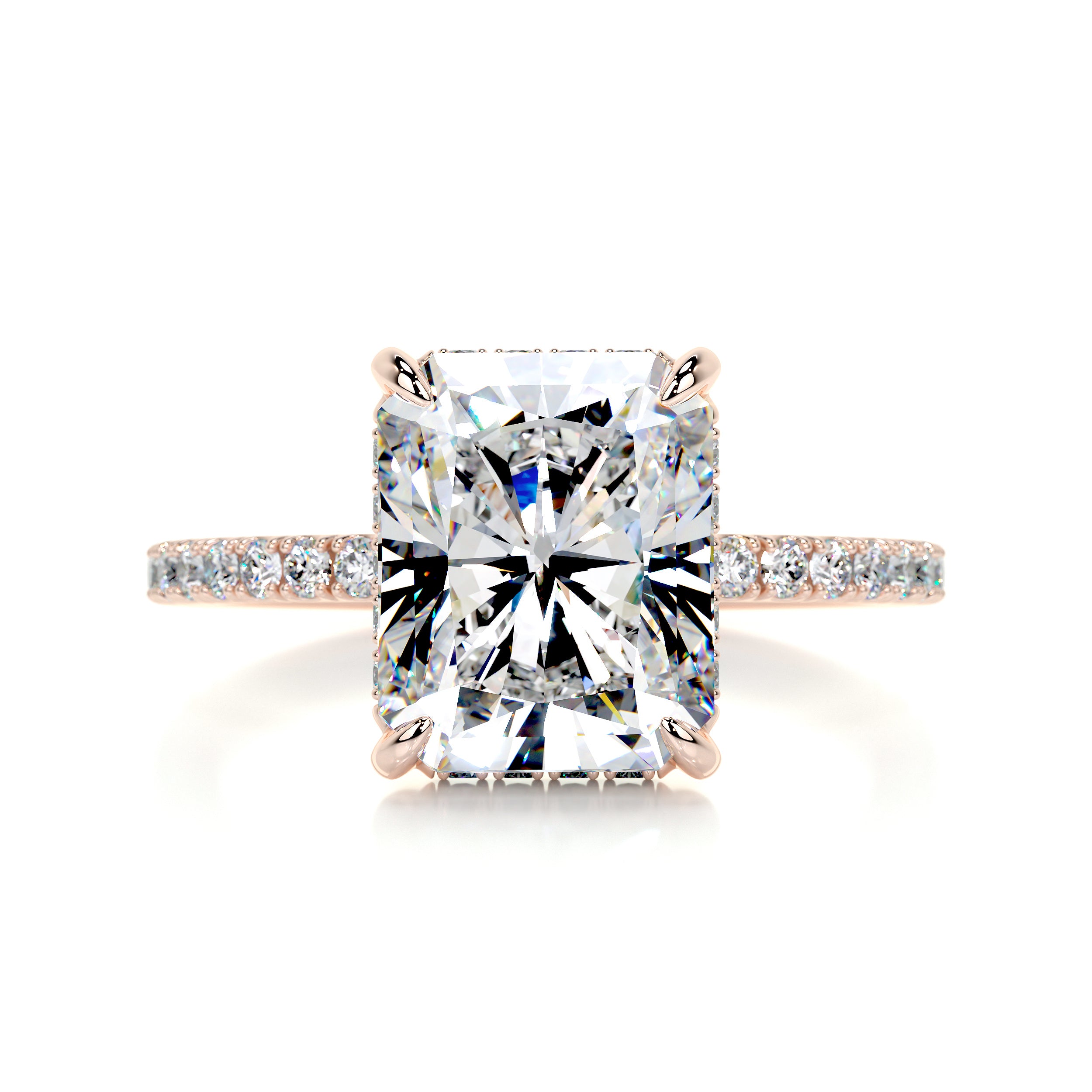 Luna Moissanite & Diamonds Ring -14K Rose Gold