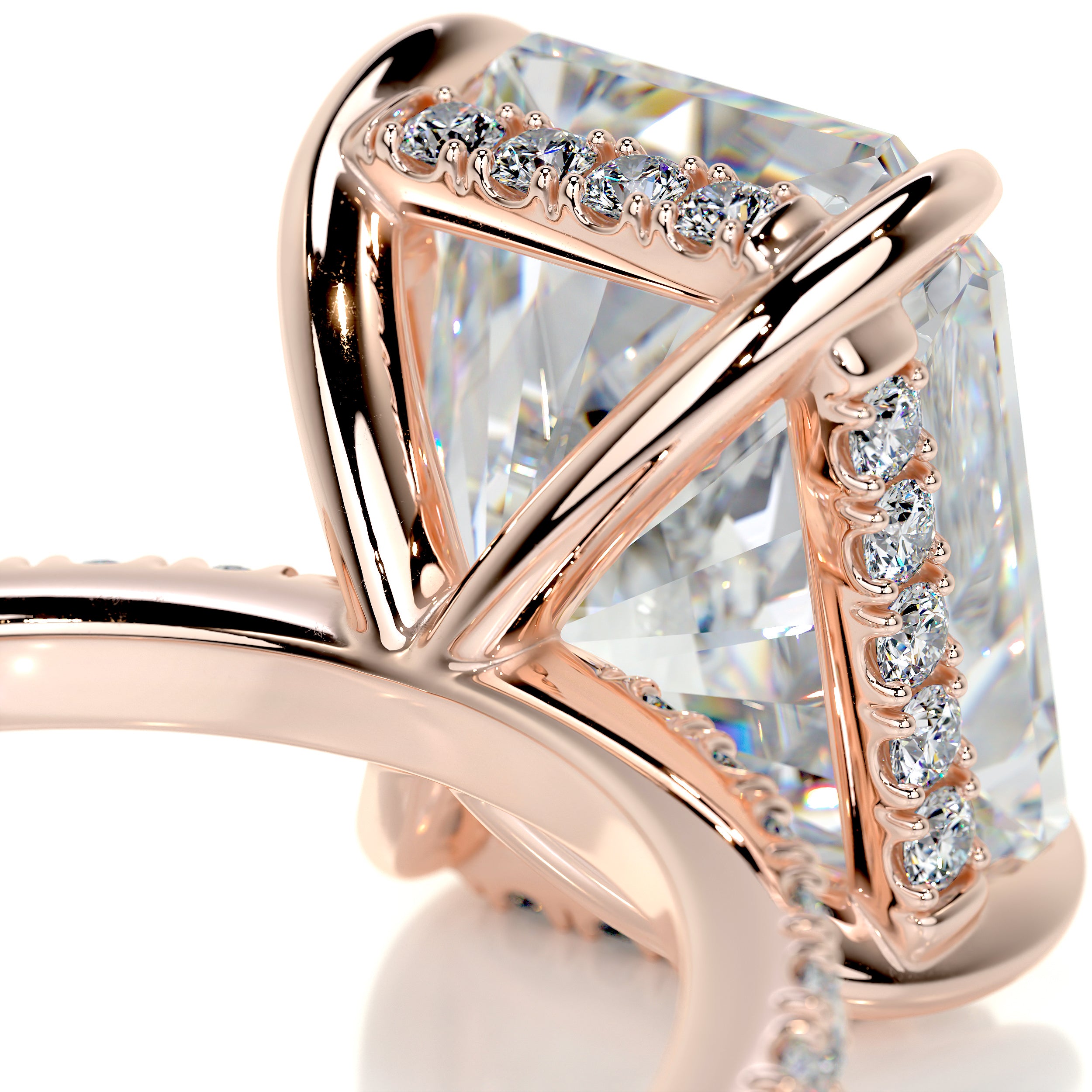 Luna Moissanite & Diamonds Ring -14K Rose Gold