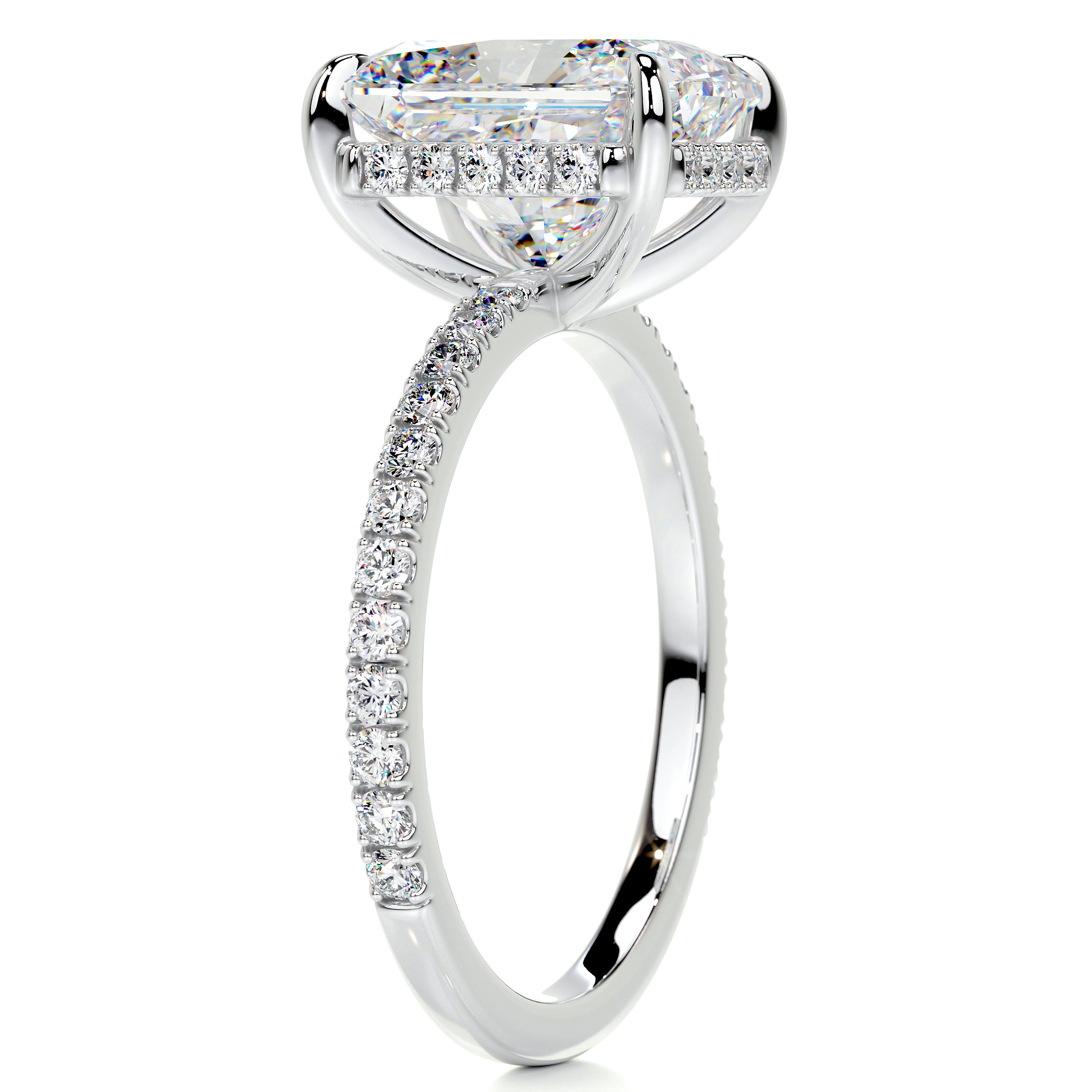 Luna Moissanite & Diamond Ring -Platinum