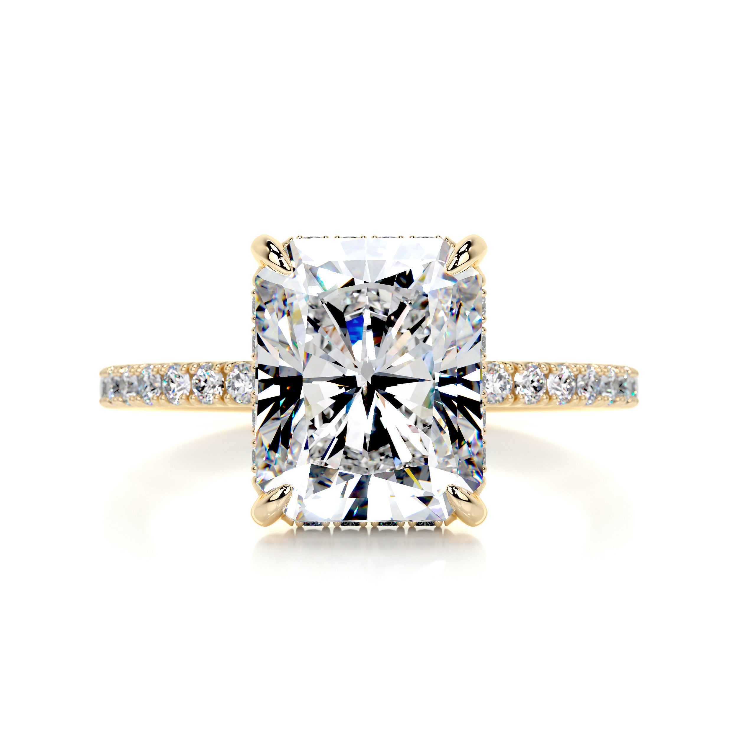 Luna Moissanite & Diamonds Ring -18K Yellow Gold