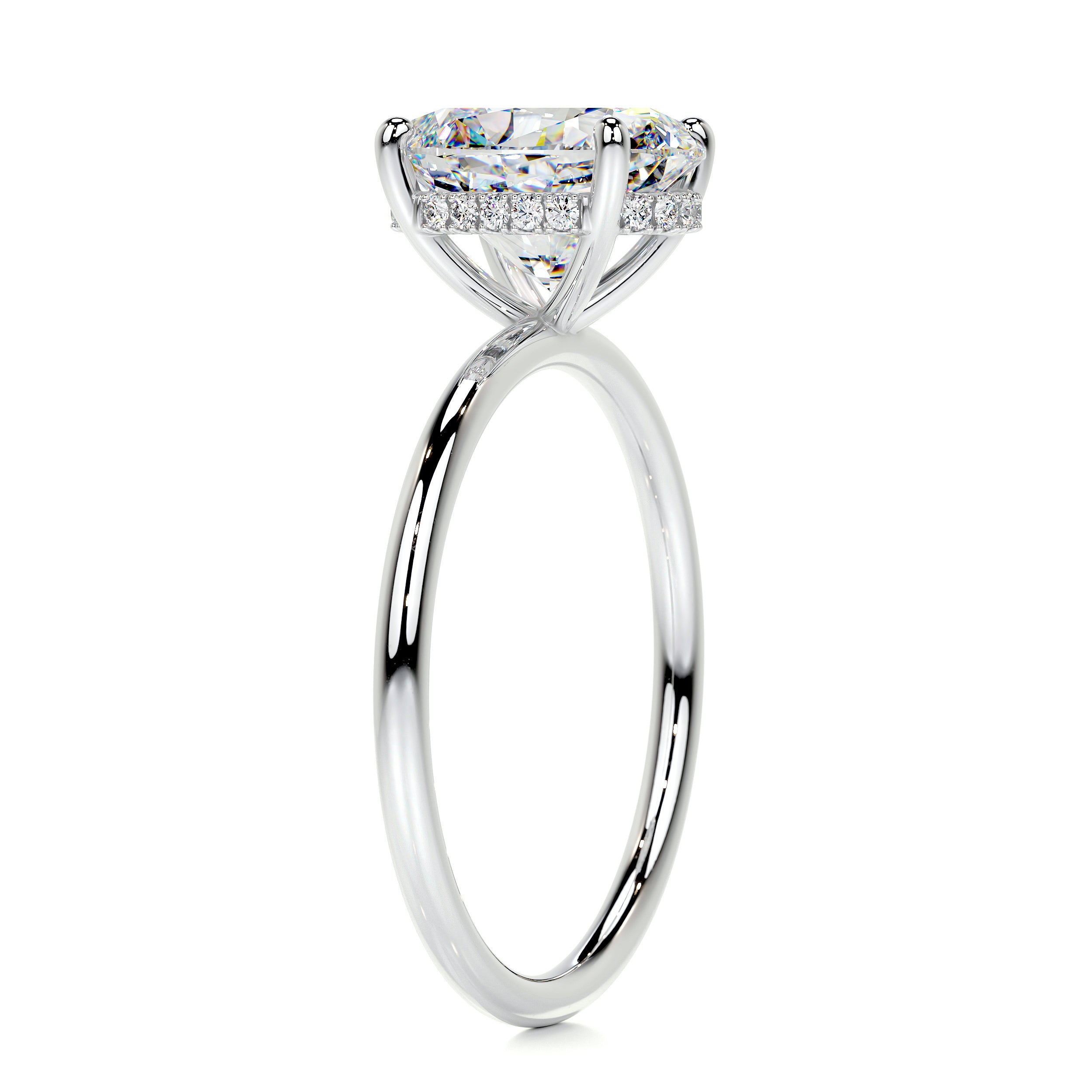 Willow Moissanite & Diamonds Ring -14K White Gold