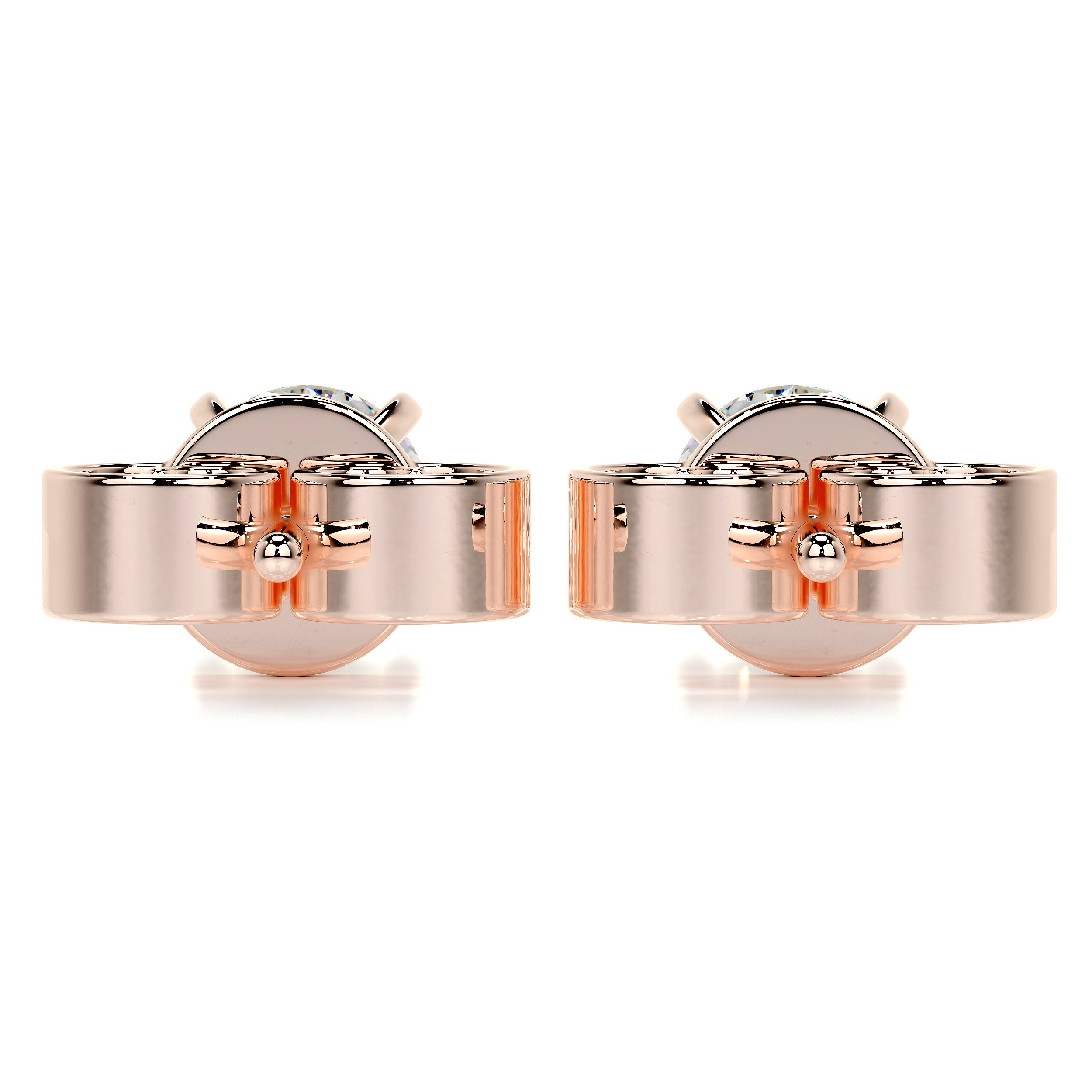 Allen Moissanite Earrings (3 Carat) -14K Rose Gold