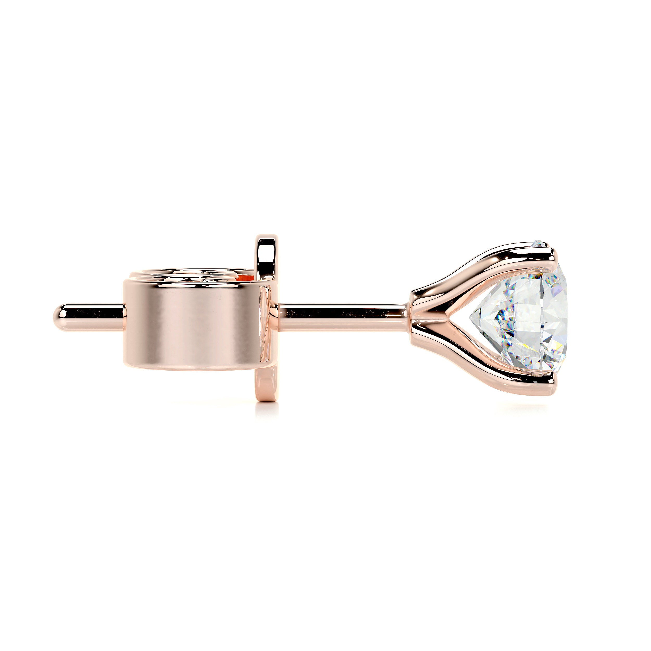 Allen Moissanite Earrings (3 Carat) -14K Rose Gold