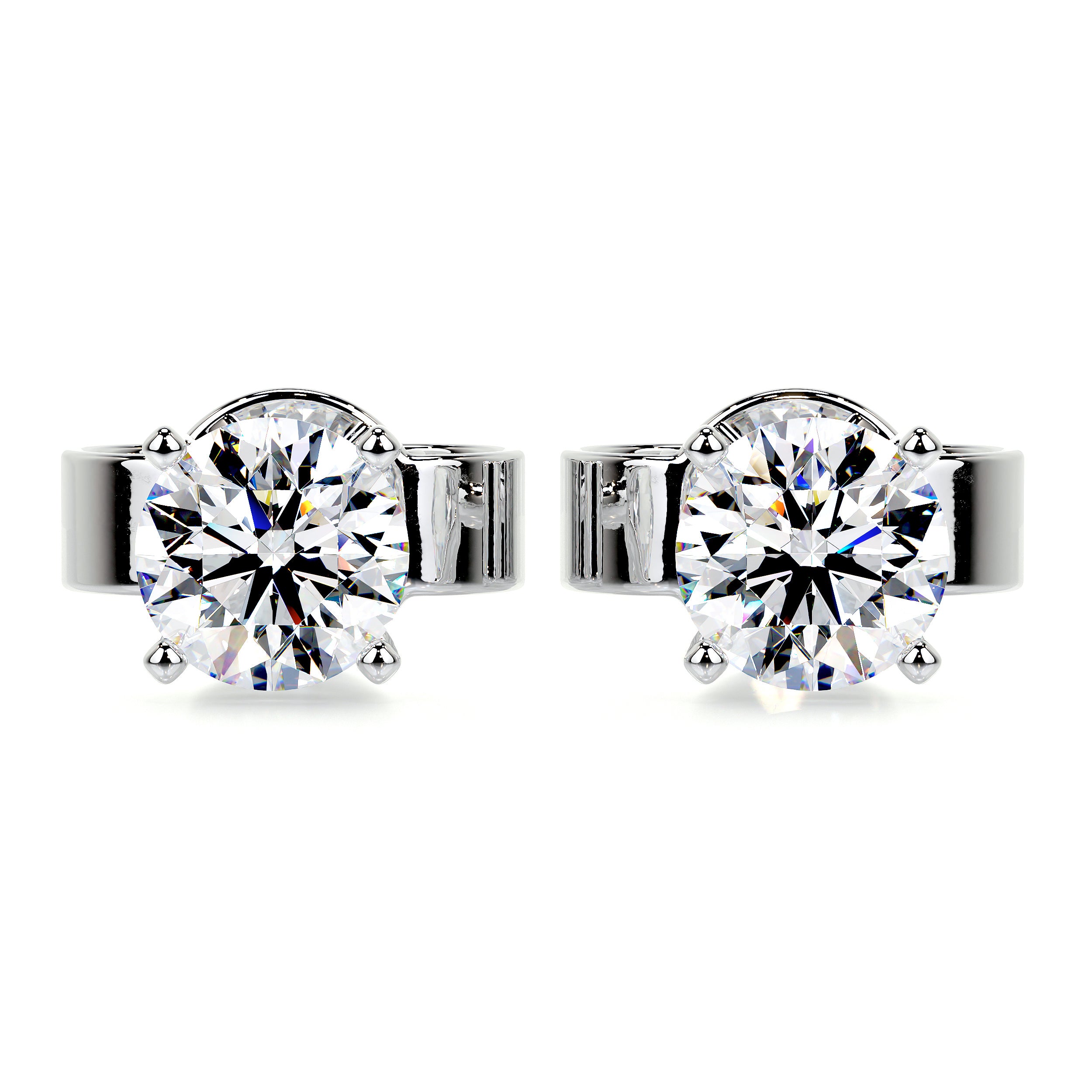 Allen Moissanite Earrings (3 Carat) -18K White Gold