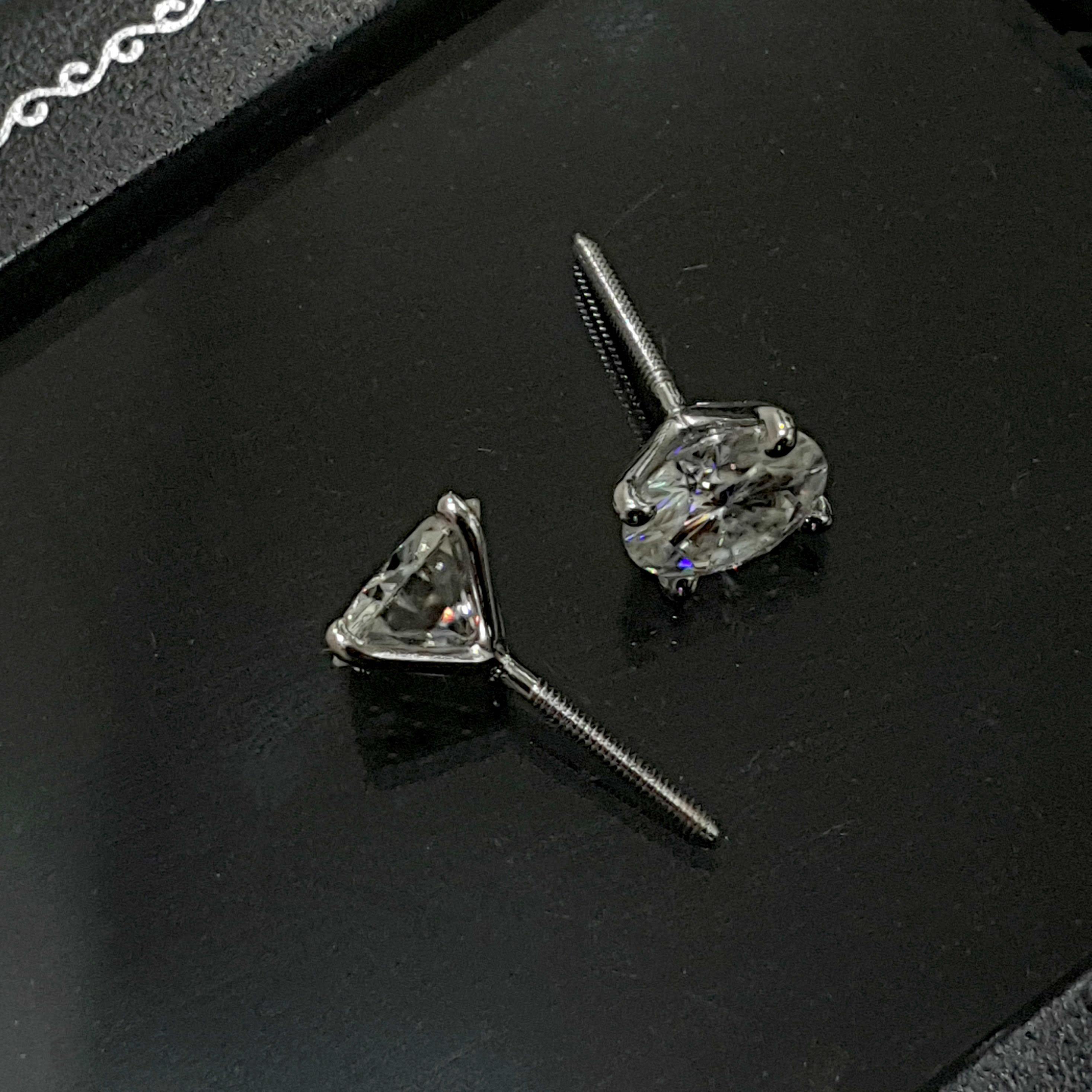 Allen Moissanite Earrings (3 Carat) -14K White Gold