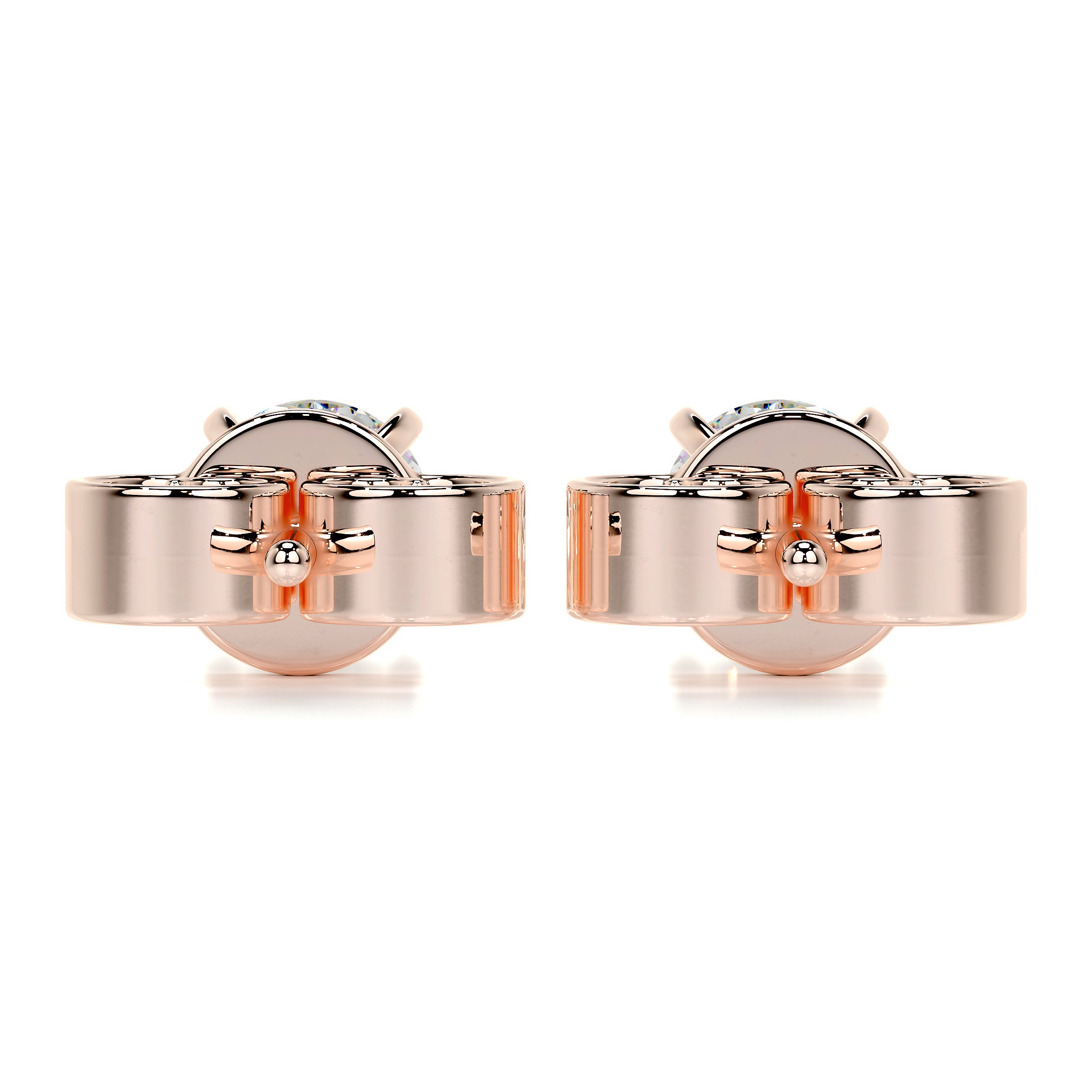 Allen Moissanite Earrings (2 Carat) -14K Rose Gold