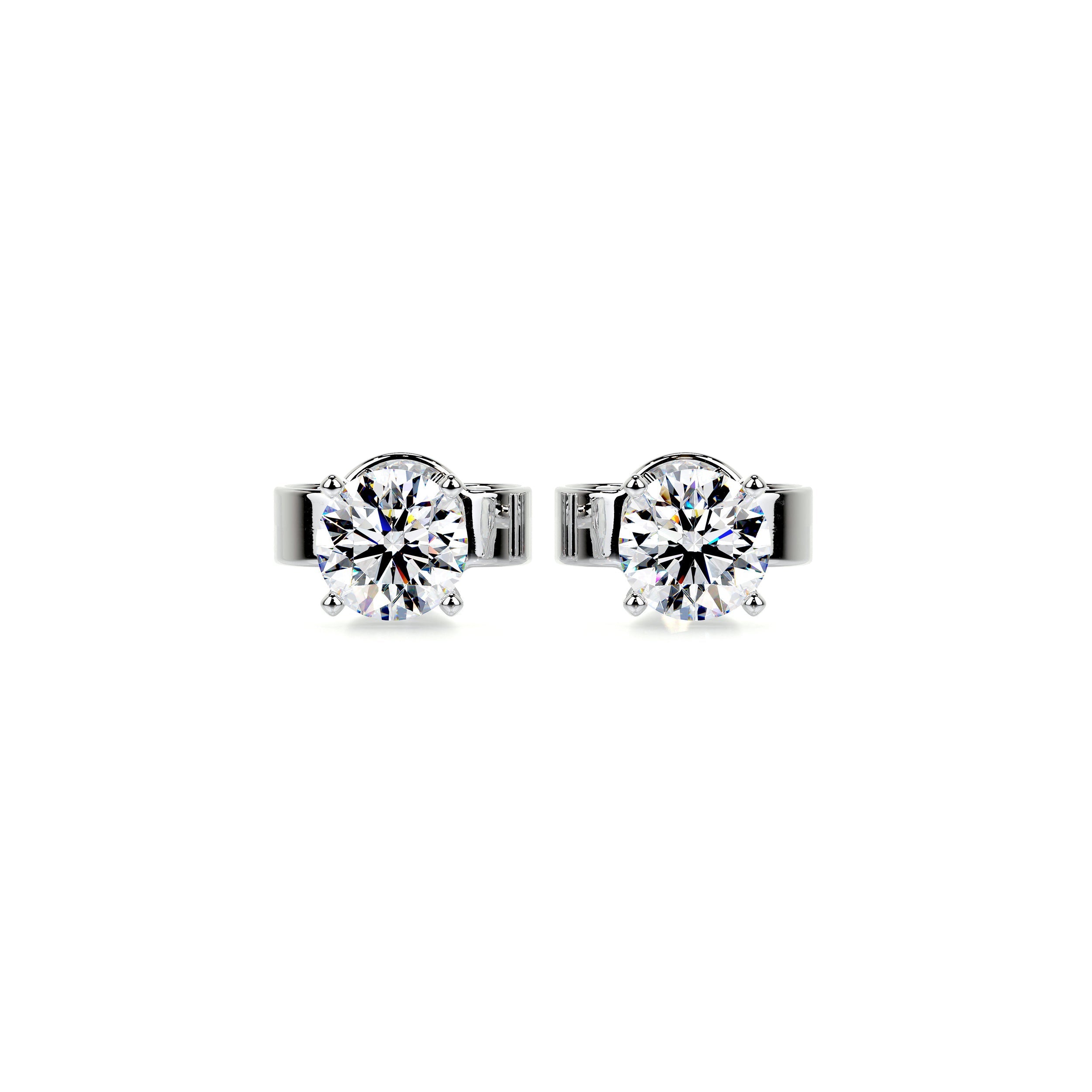 Allen Moissanite Earrings 1 Carat - 14K White Gold