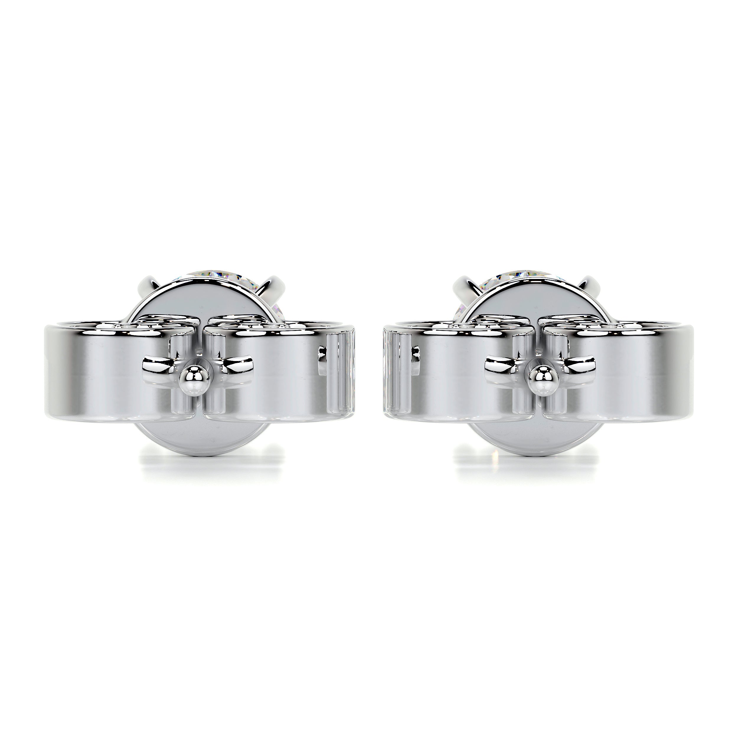 Allen Moissanite Earrings (2 Carat) -14K White Gold